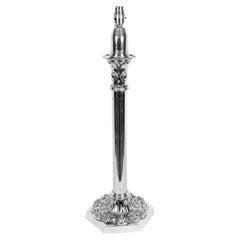 Antique Large Silver Plated Table Lamp by Palmer & Co 19th C