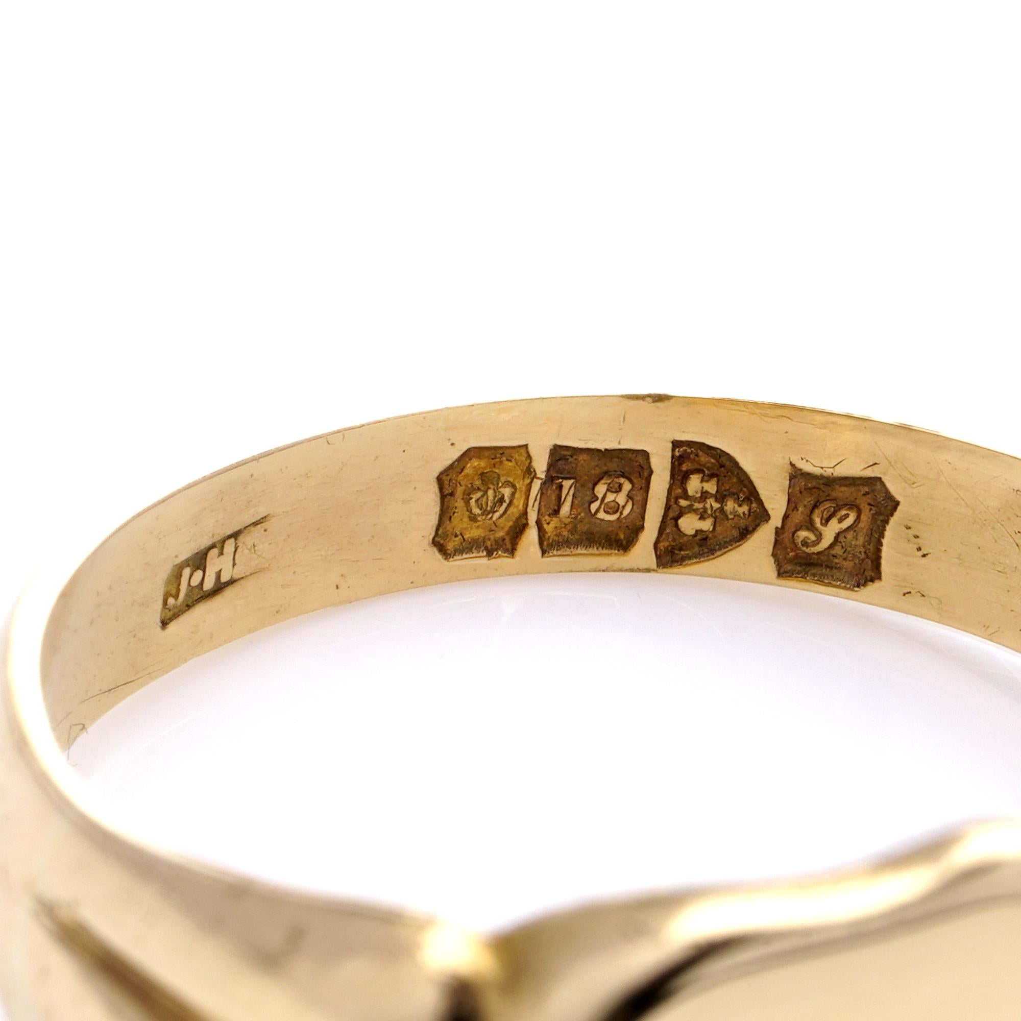 Antique large size Z 18kt Yellow Gold Plain Cartouche Signet Ring 2