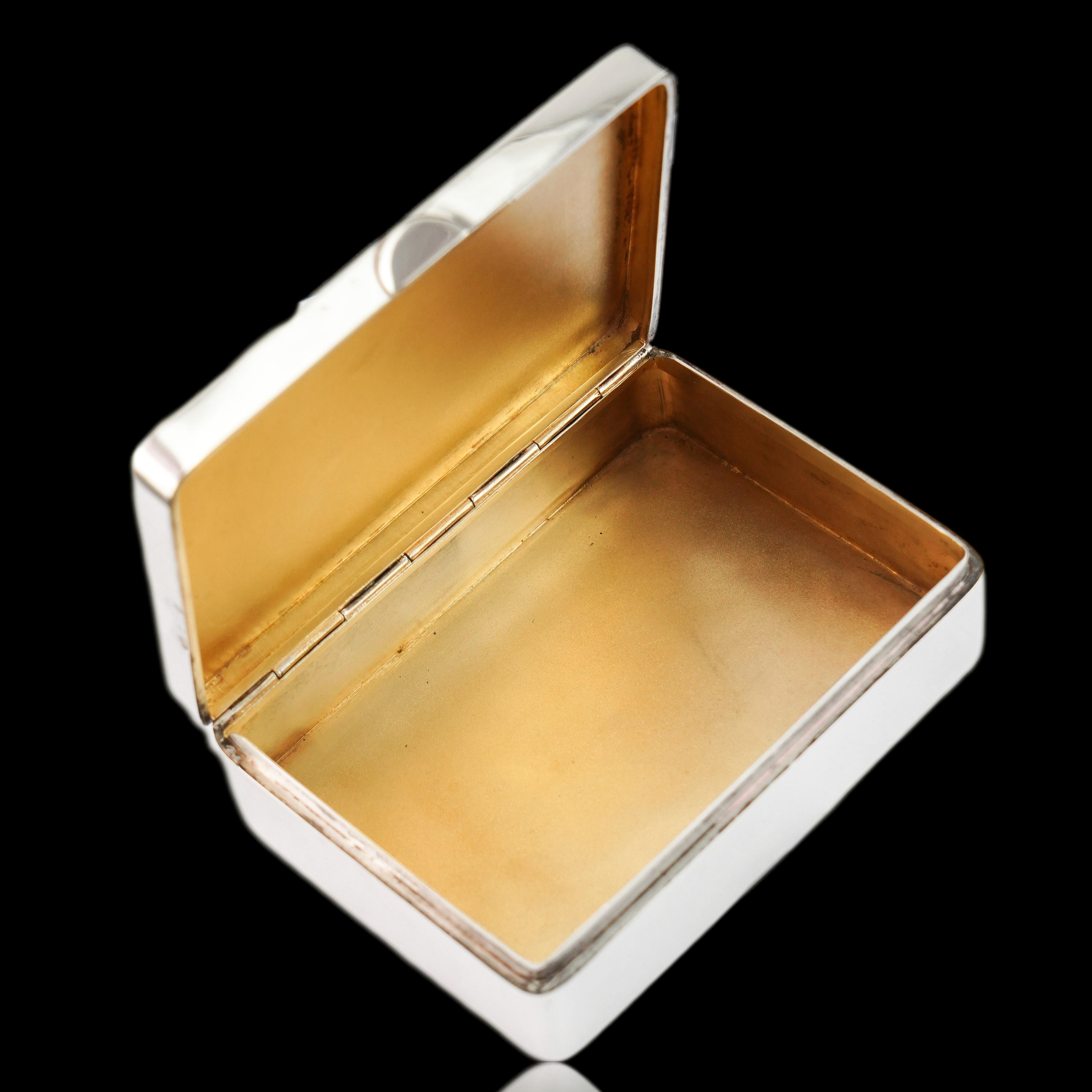 Antike große massive Silber-Emaille-Box Guilloche und Rose Design - 1904 im Angebot 8