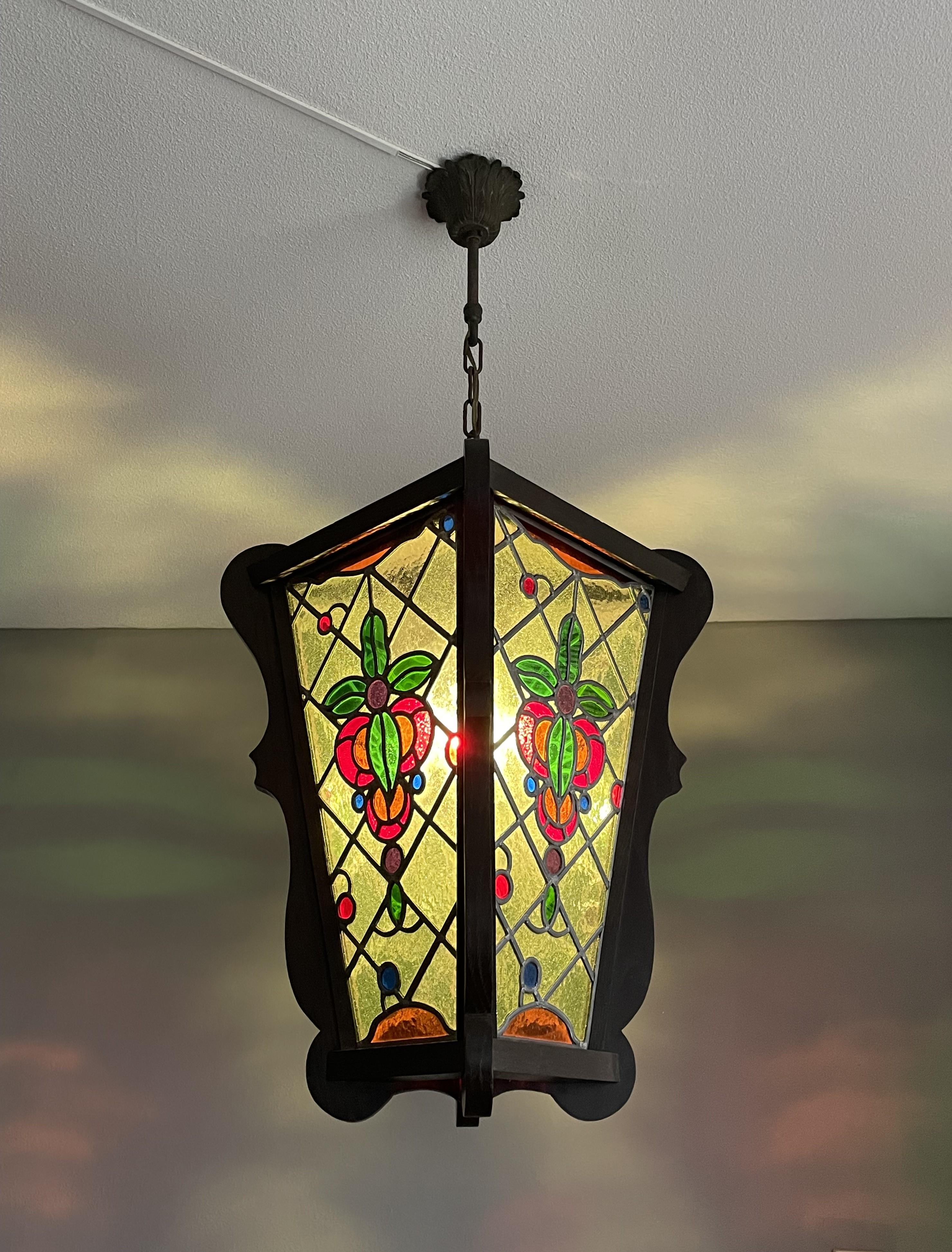 One of a kind and large antique hallway lantern.

This large and stately, Victorian Style chandelier is another one of our recent great finds. Its large size and unique design makes it suitable for not only a large entrance, but also for a stately