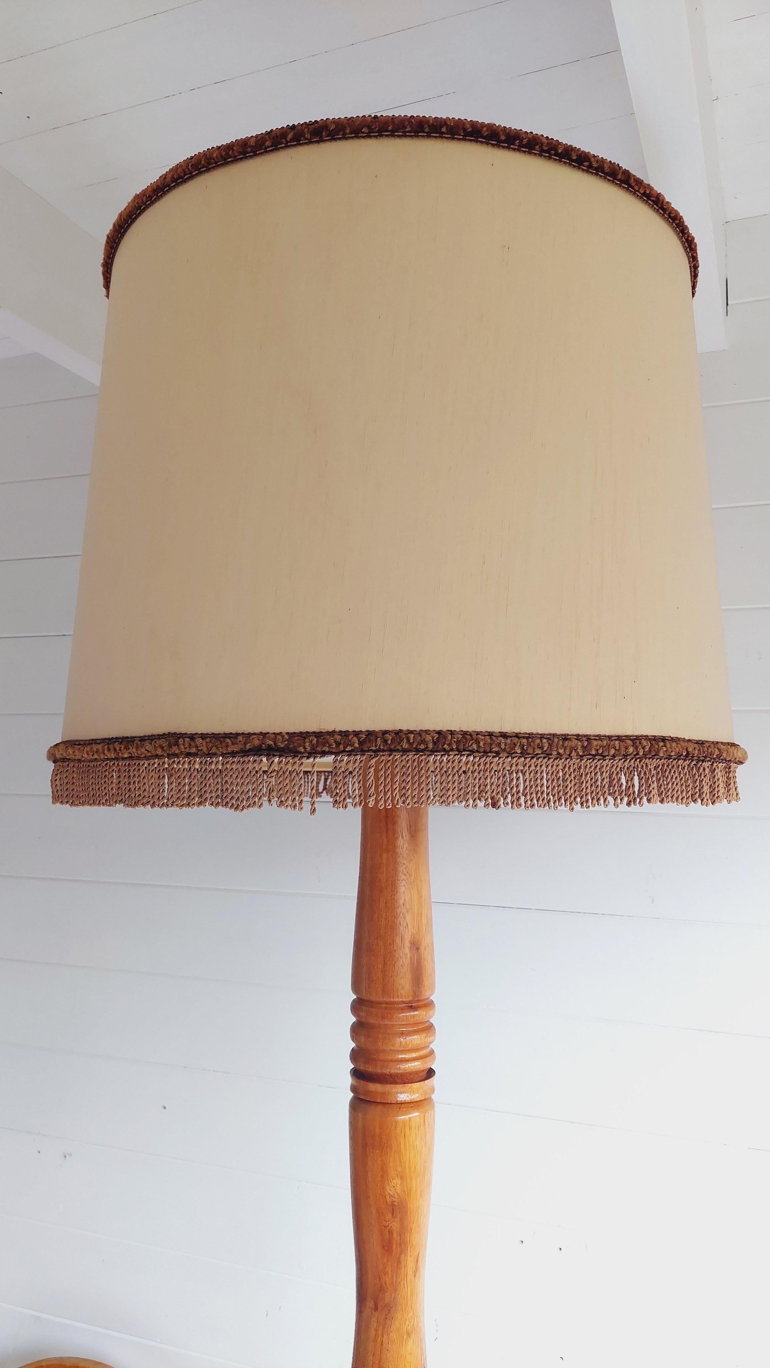 vintage wood floor lamp