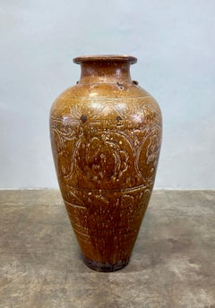 Antique Large Standing Martaban Earthenware Urn