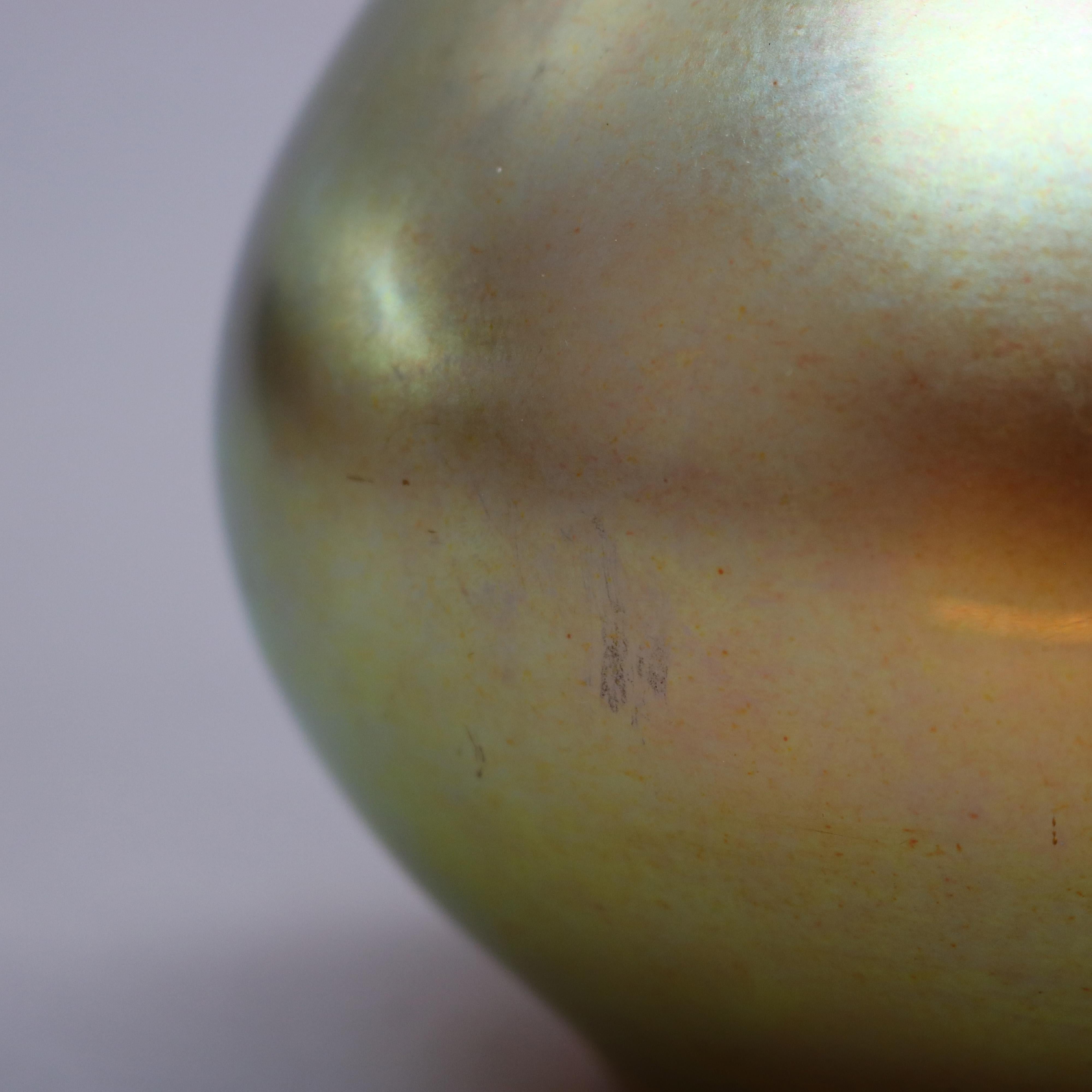Antique Large Steuben Aurene Bulbous Art Glass Vase, Signed, c1920 1