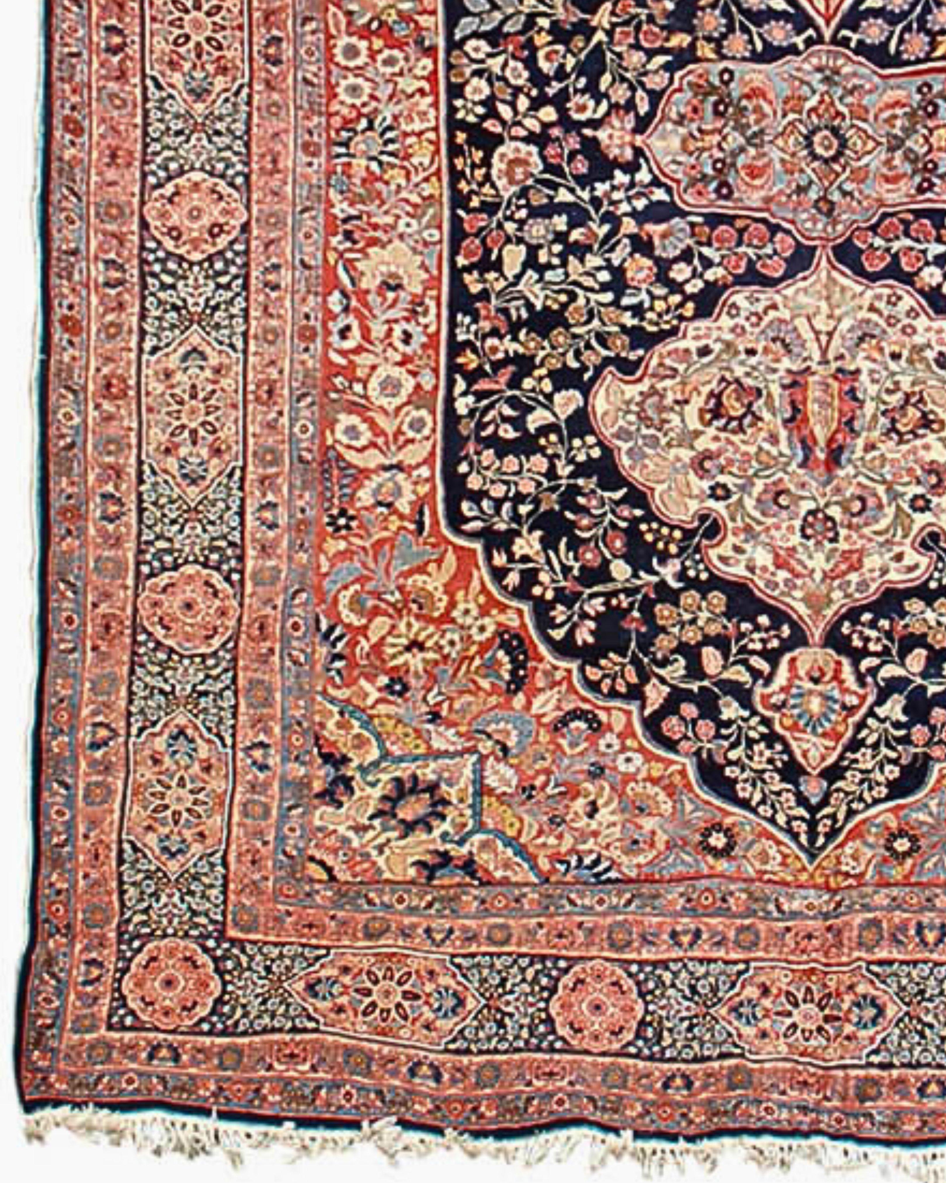 Hand-Knotted Antique Large Tabriz Rug, 19th Century For Sale