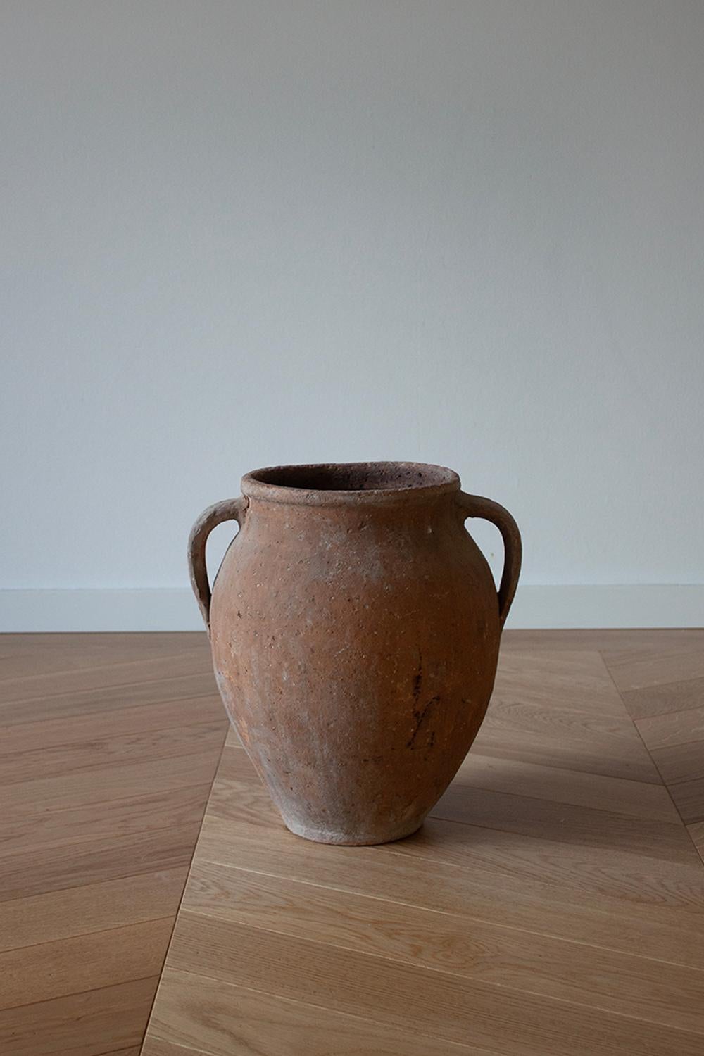 20th Century Antique Large Terracotta Clay Greek Ceramic Pot