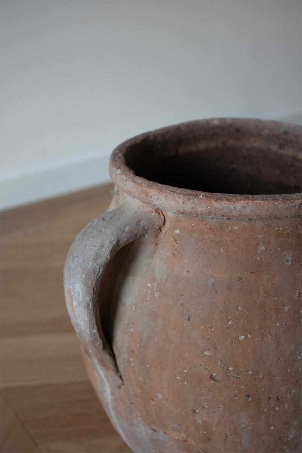 Antique Large Terracotta Clay Greek Ceramic Pot 1