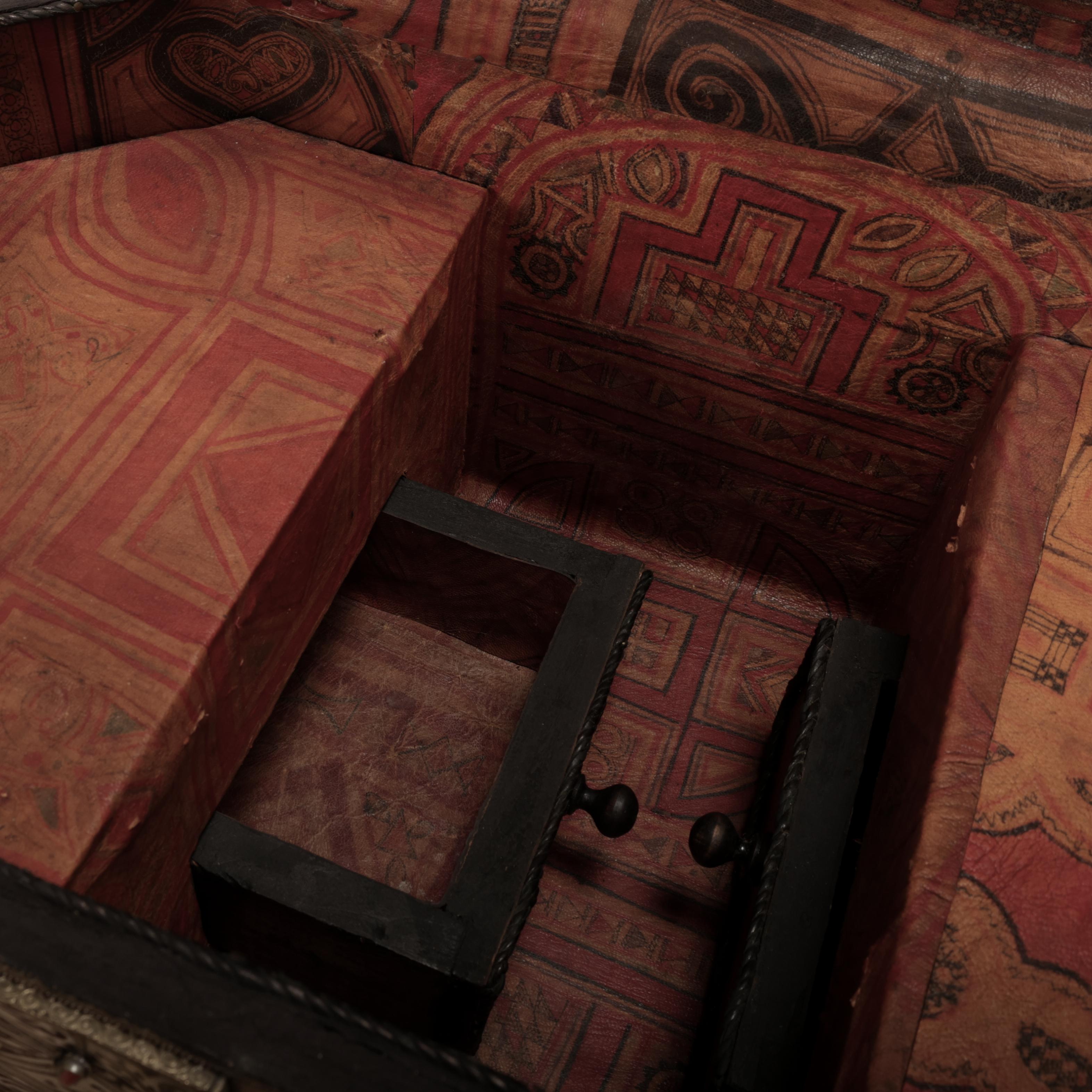 Antique Large Turkish Bone and Metal Box For Sale 6