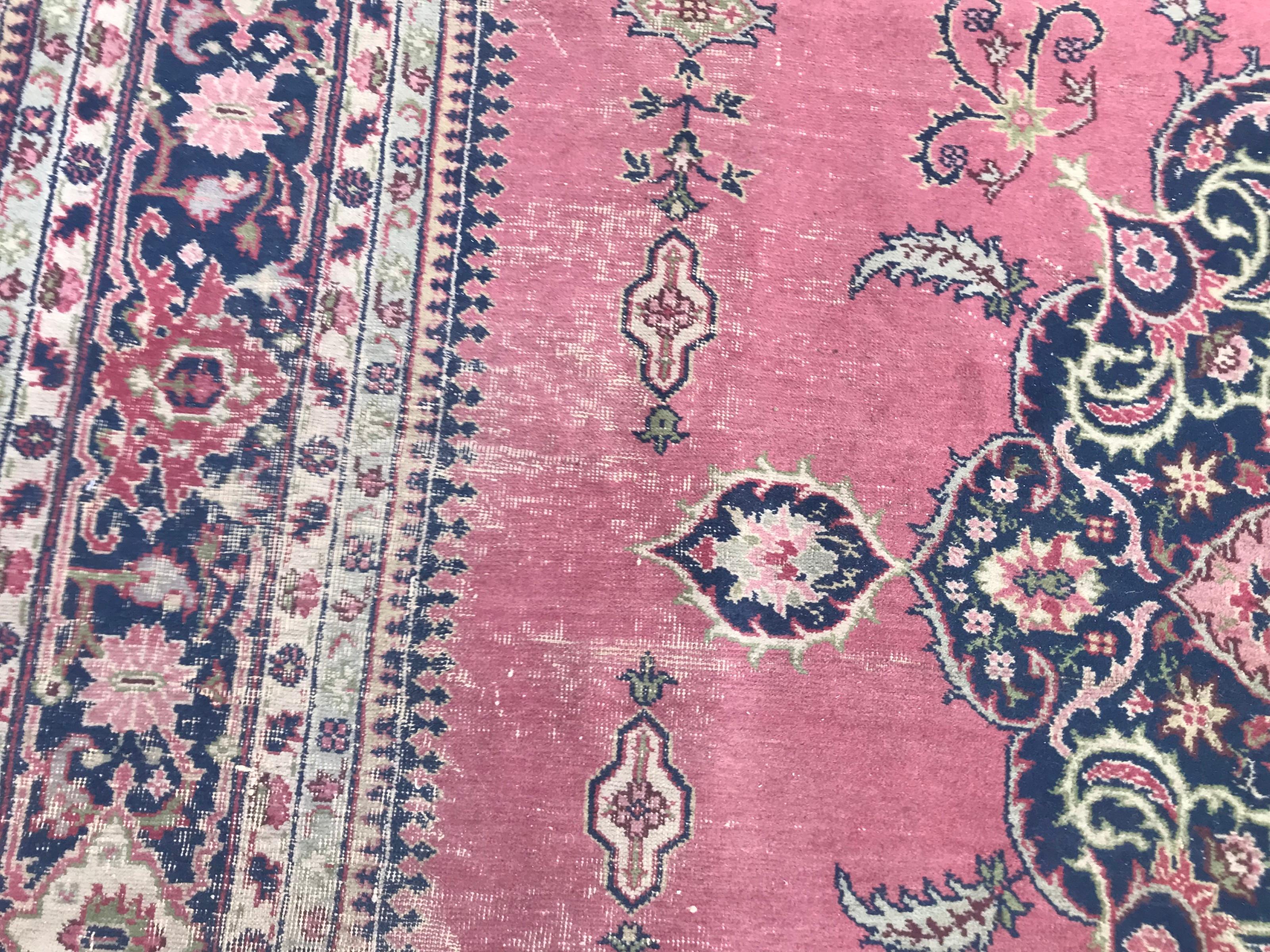 Bobyrug's schöne Antike Große Türkische Sparta Rosa Feldteppich im Angebot 4