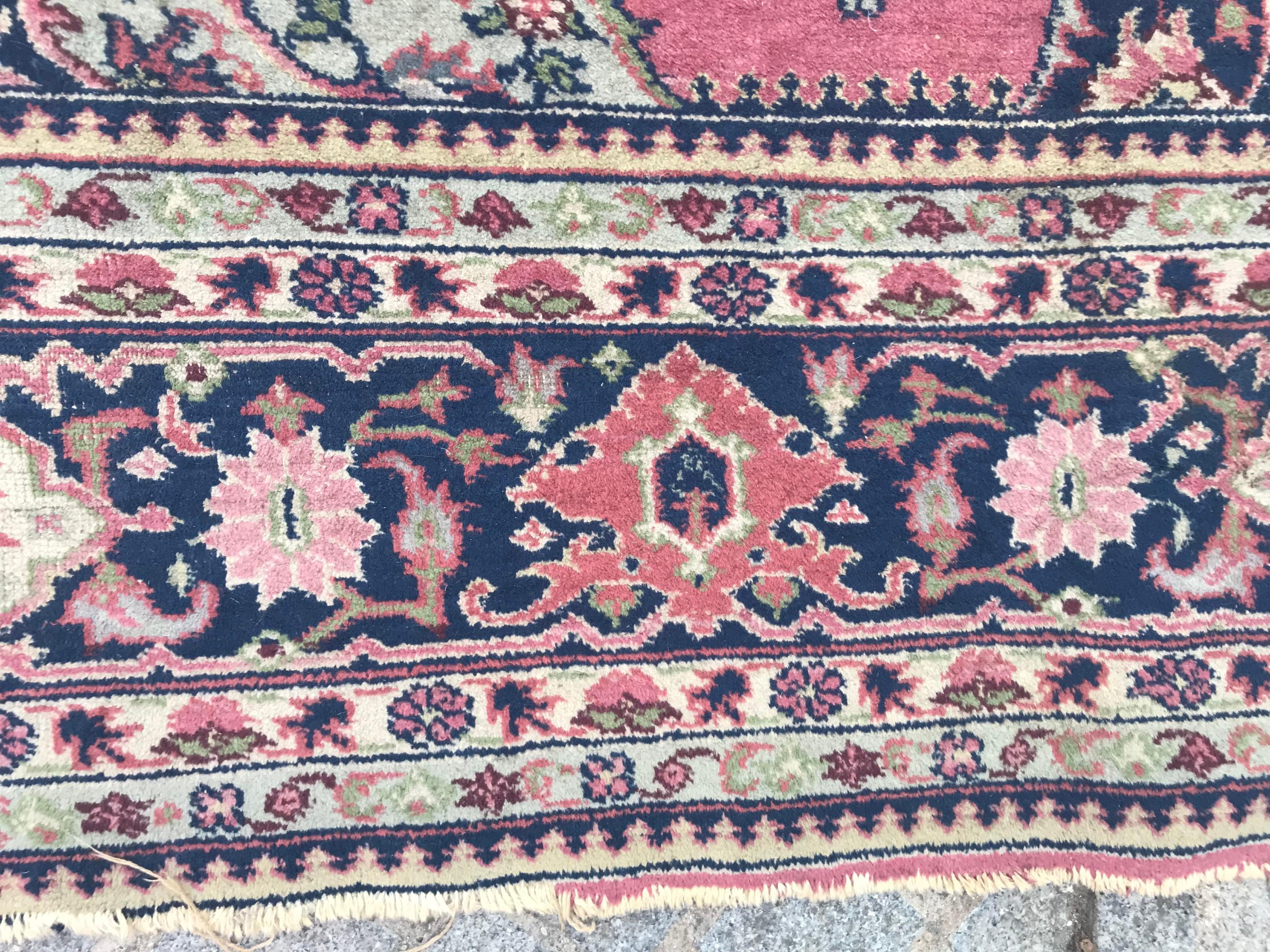 Bobyrug’s nice Antique Large Turkish Sparta Pink Field Rug For Sale 12