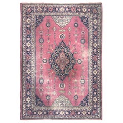 Bobyrug's nice Antique Large Turkish Sparta Pink Field Rug (tapis de campagne turc de grande taille de couleur rose)