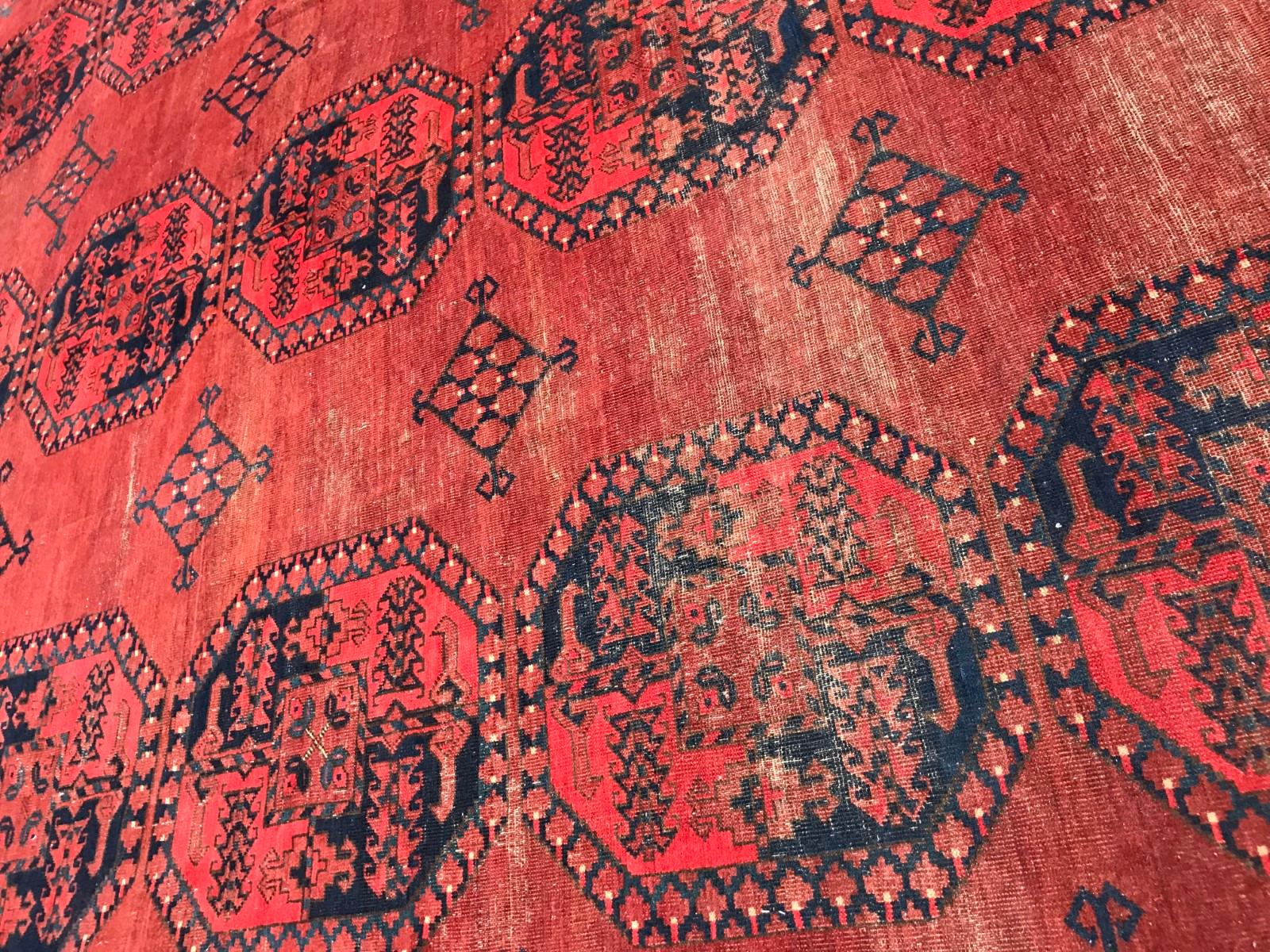 Antique Large Turkmen Ersari Used Rug 3