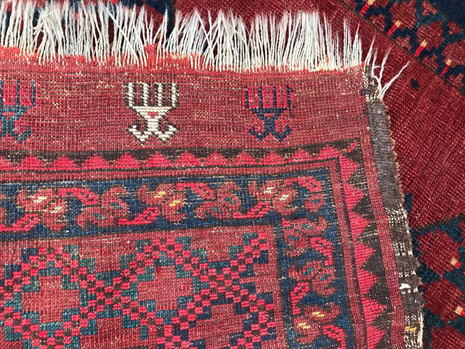 Antique Large Turkmen Ersari Used Rug 8