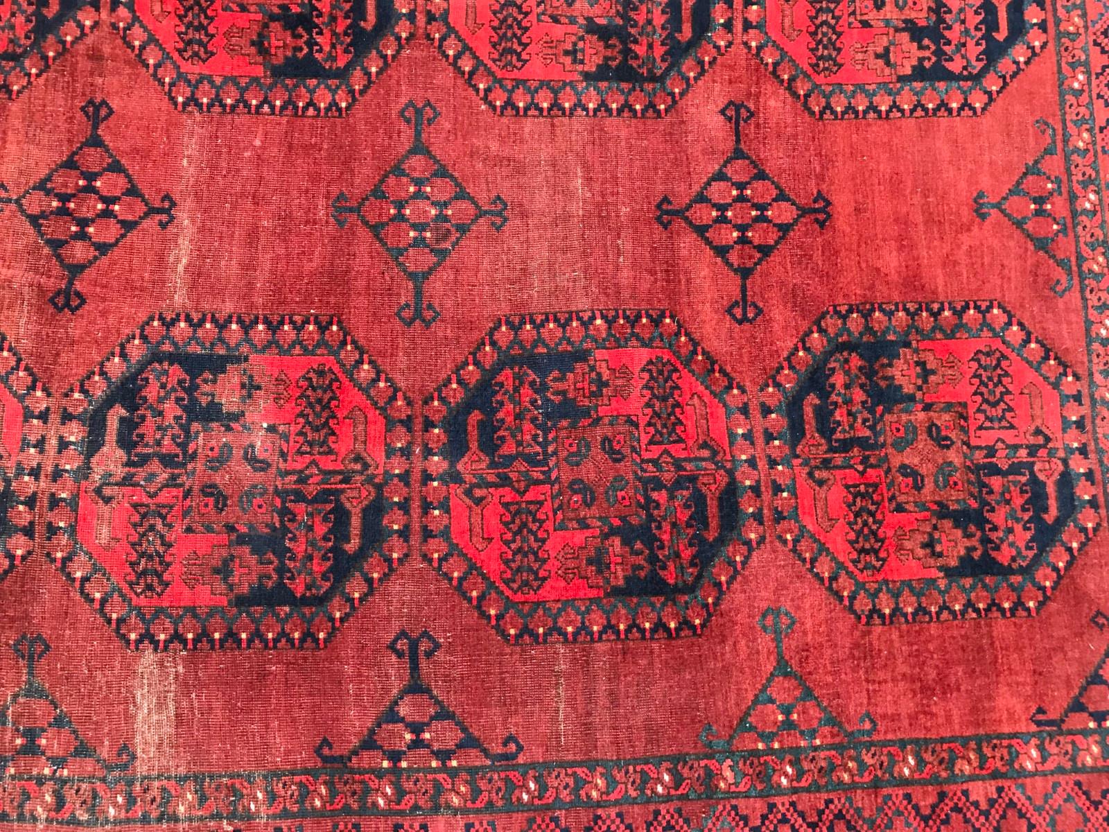 Afghan Antique Large Turkmen Ersari Used Rug