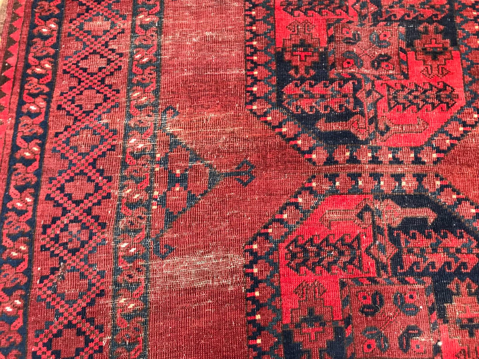 19th Century Antique Large Turkmen Ersari Used Rug