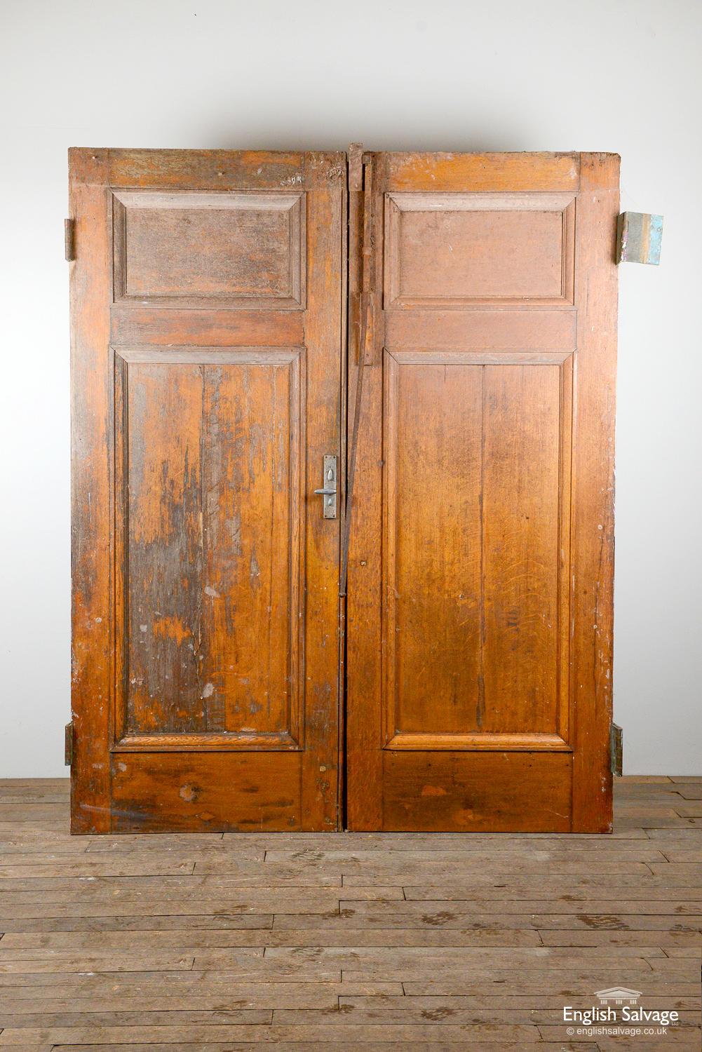 European Antique Large Two Panel Oak Doors, 20th Century For Sale