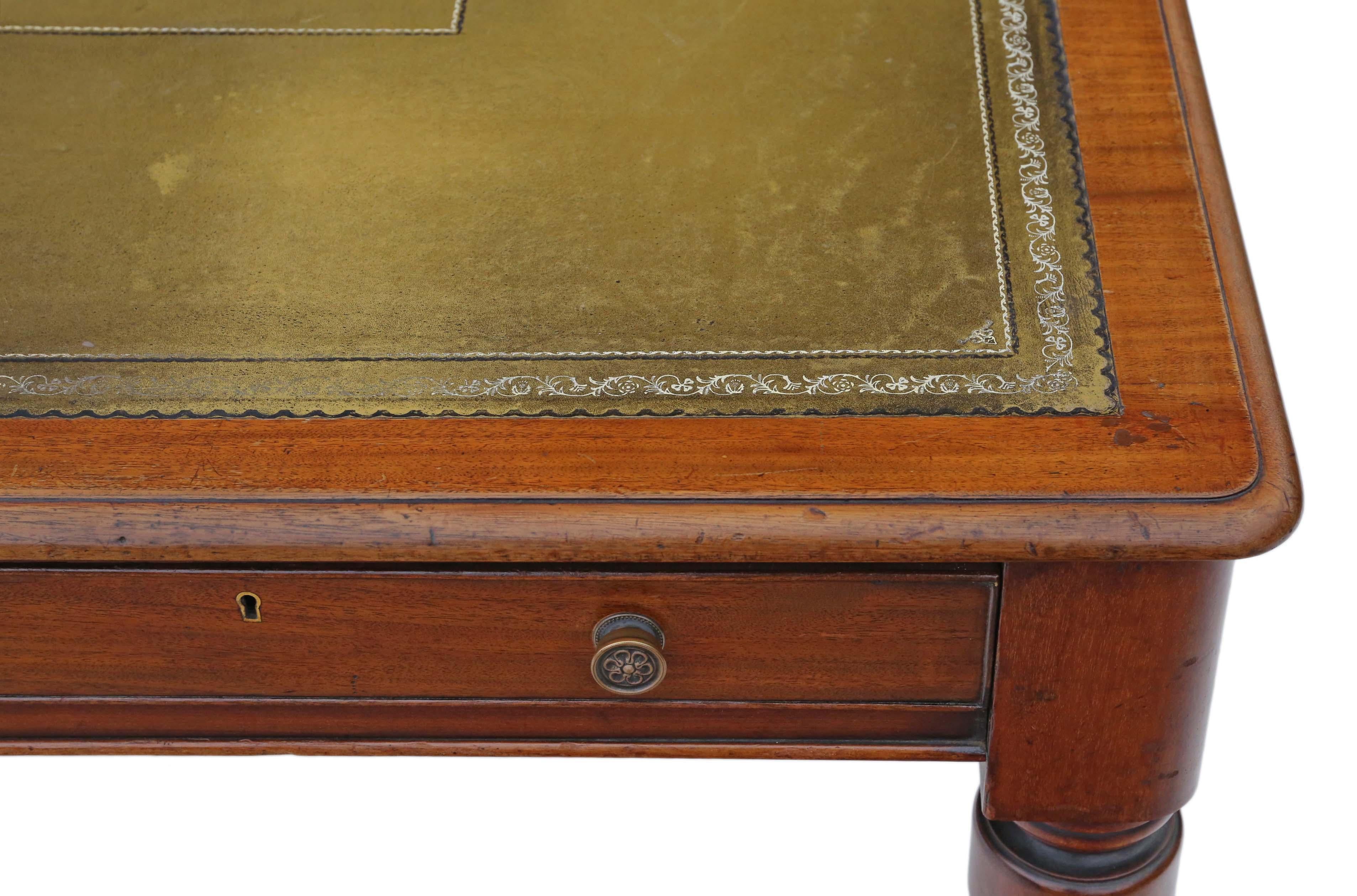 Antique Large Victorian 19th Century Mahogany Partners' Writing Desk Table In Good Condition In Wisbech, Cambridgeshire