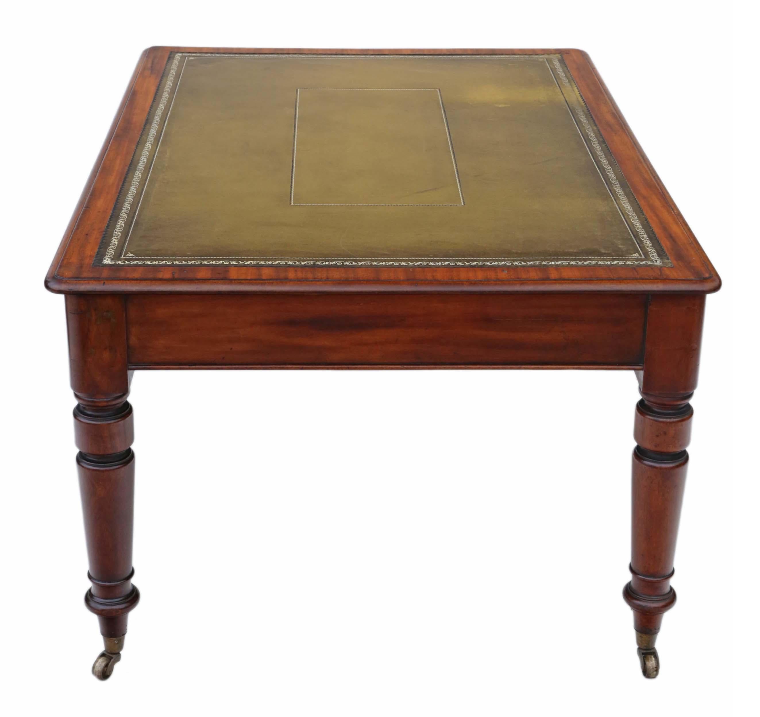 Late 19th Century Antique Large Victorian 19th Century Mahogany Partners' Writing Desk Table