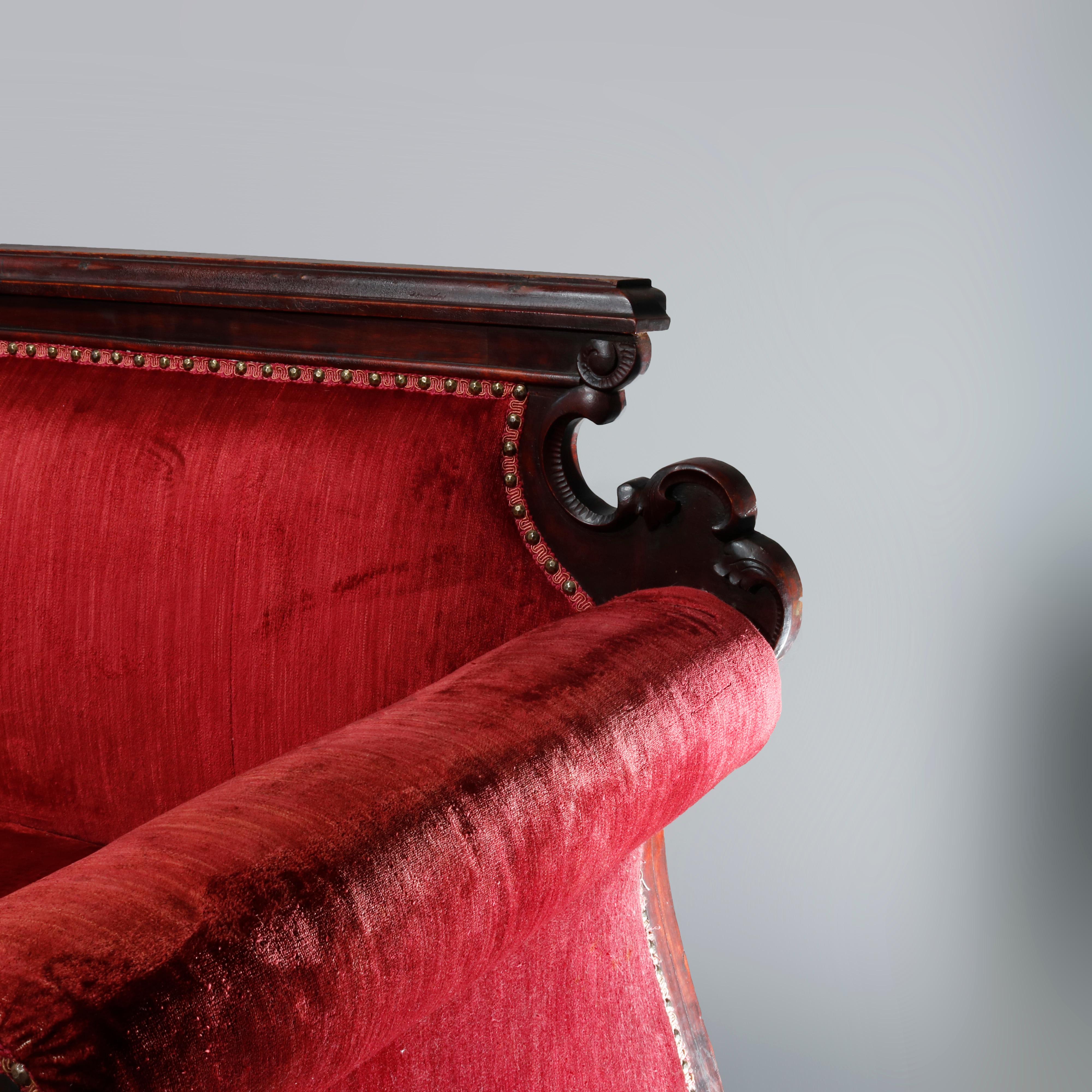 red victorian couch