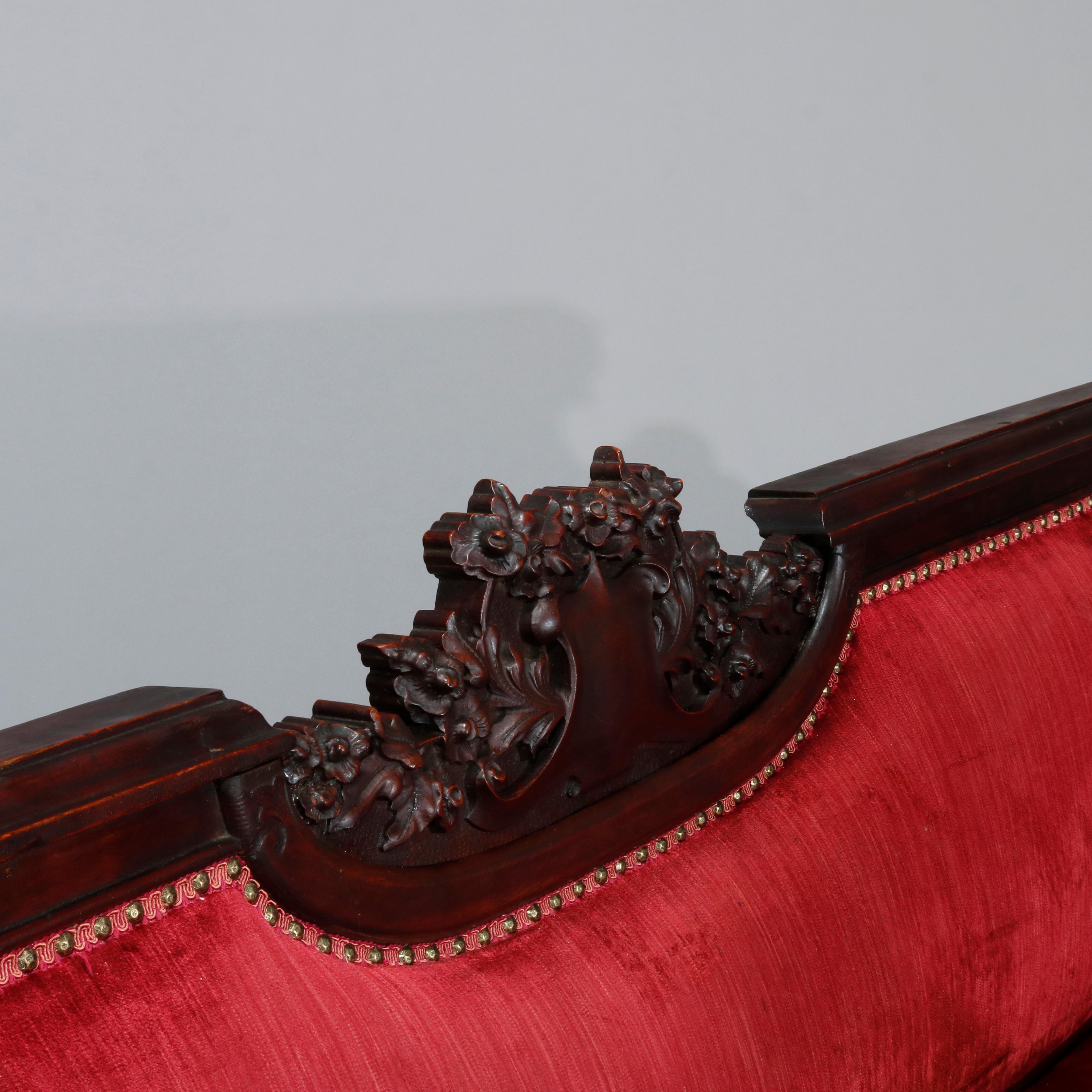 red velvet victorian couch