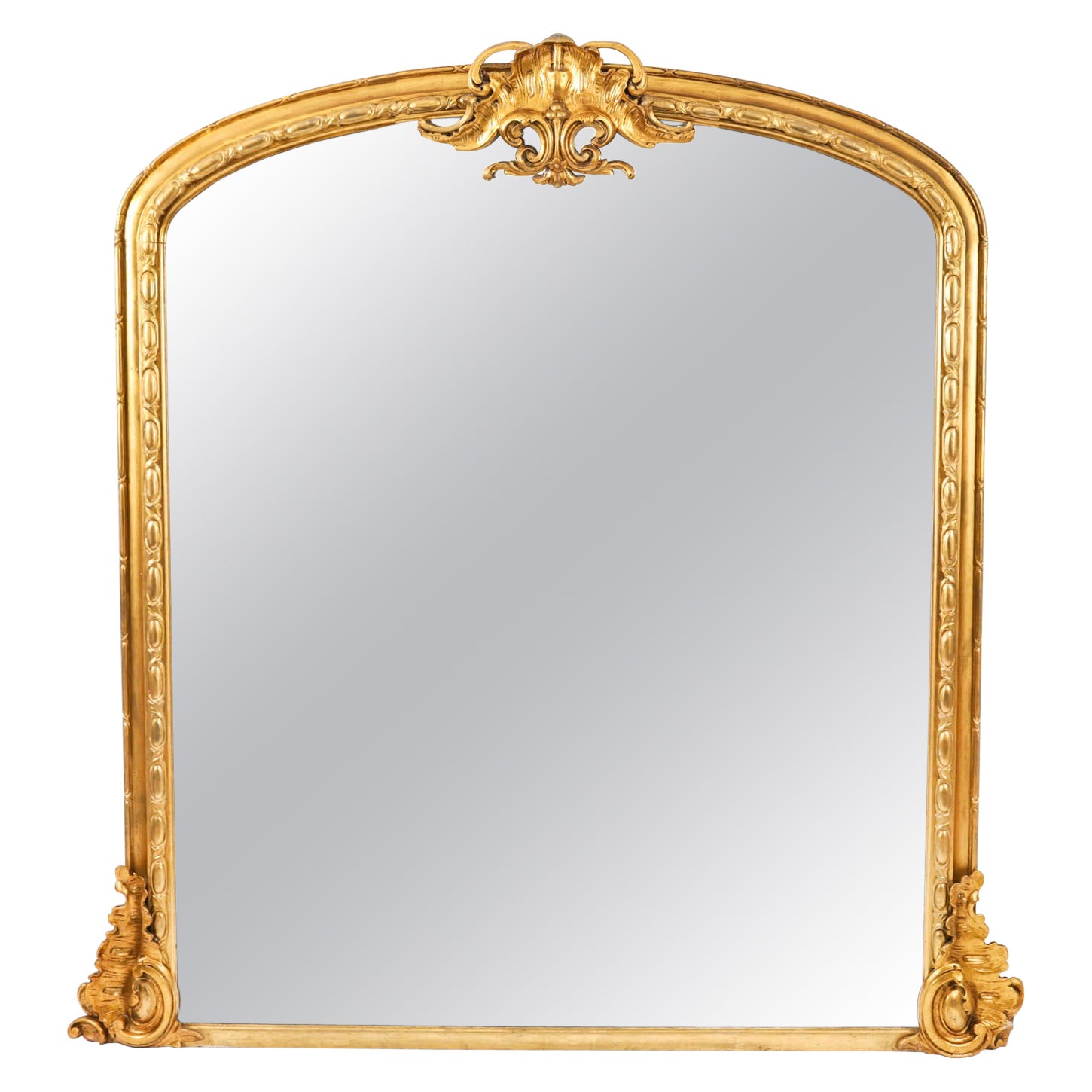 Antique Mirror vittoriano di grandi dimensioni in legno dorato del XIX secolo, 168x160 cm. in vendita