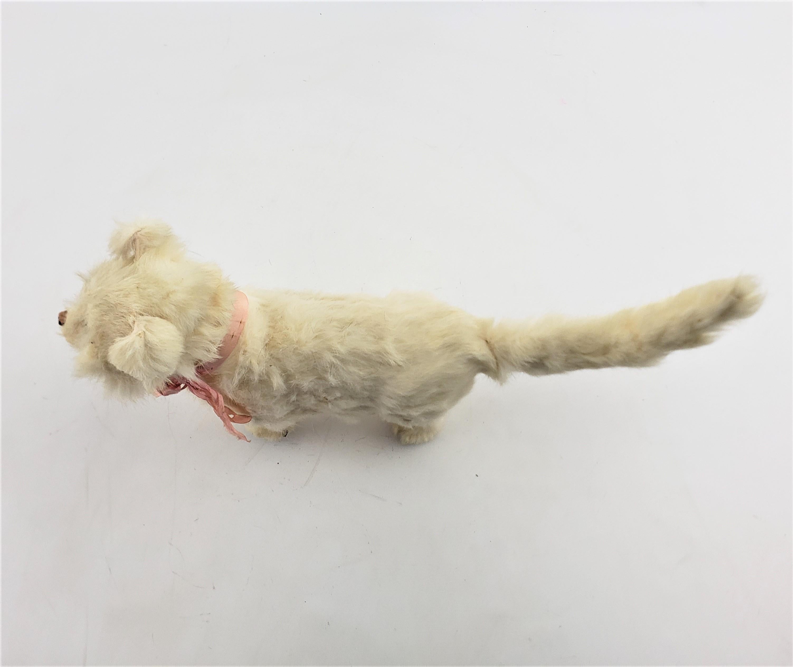 Antique Large Victorian Key Wind Mechanical Scary White Cat Toy, As Found In Good Condition For Sale In Hamilton, Ontario