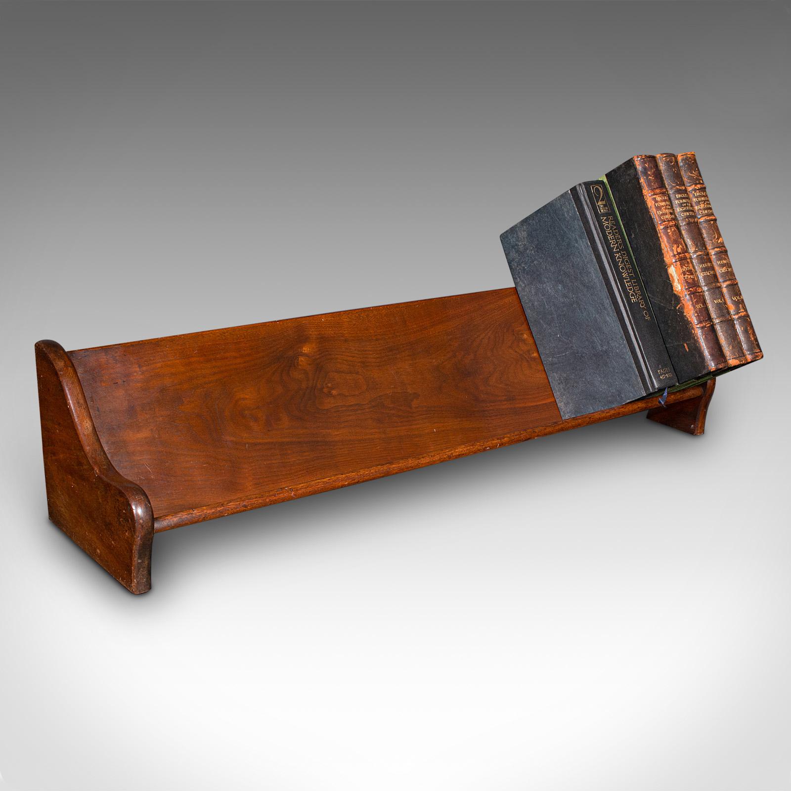 Walnut Antique Large Volume Book Trough, English, Country House Library Rest, Victorian