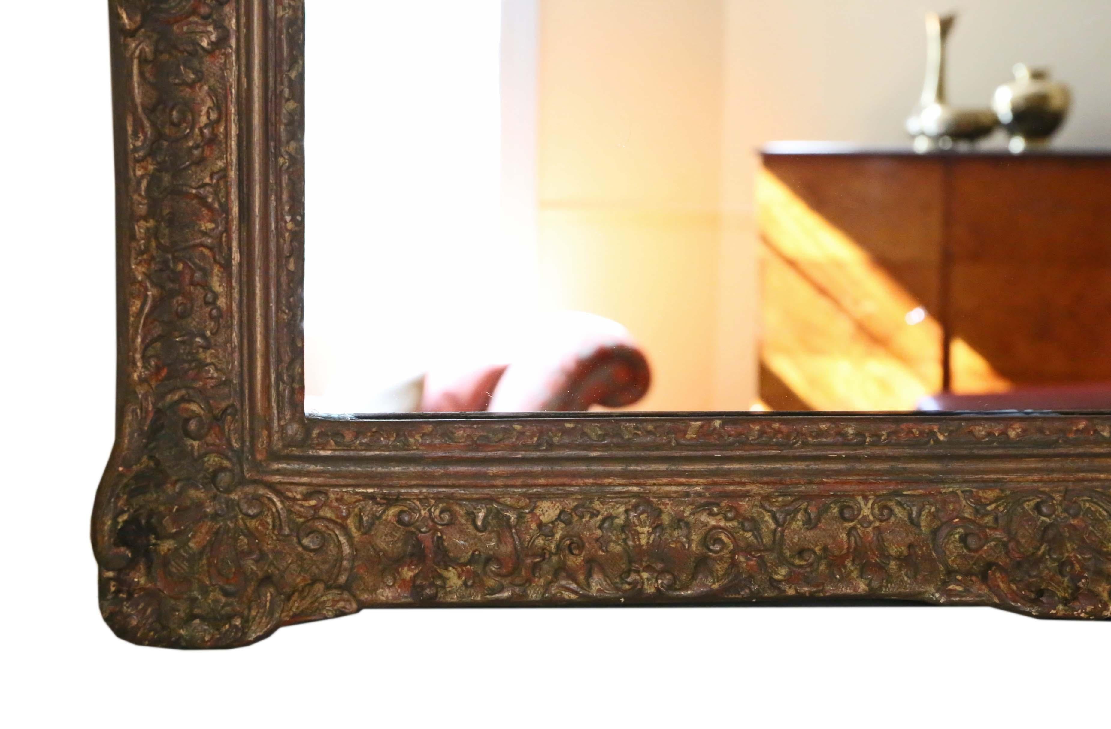 Bois Antique Large Wall Mirror Mid-20th Century Louis IVX Styling en vente