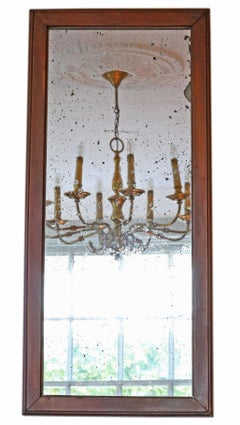 Antique Large Walnut Overmantle Wall Mirror, 19th Century