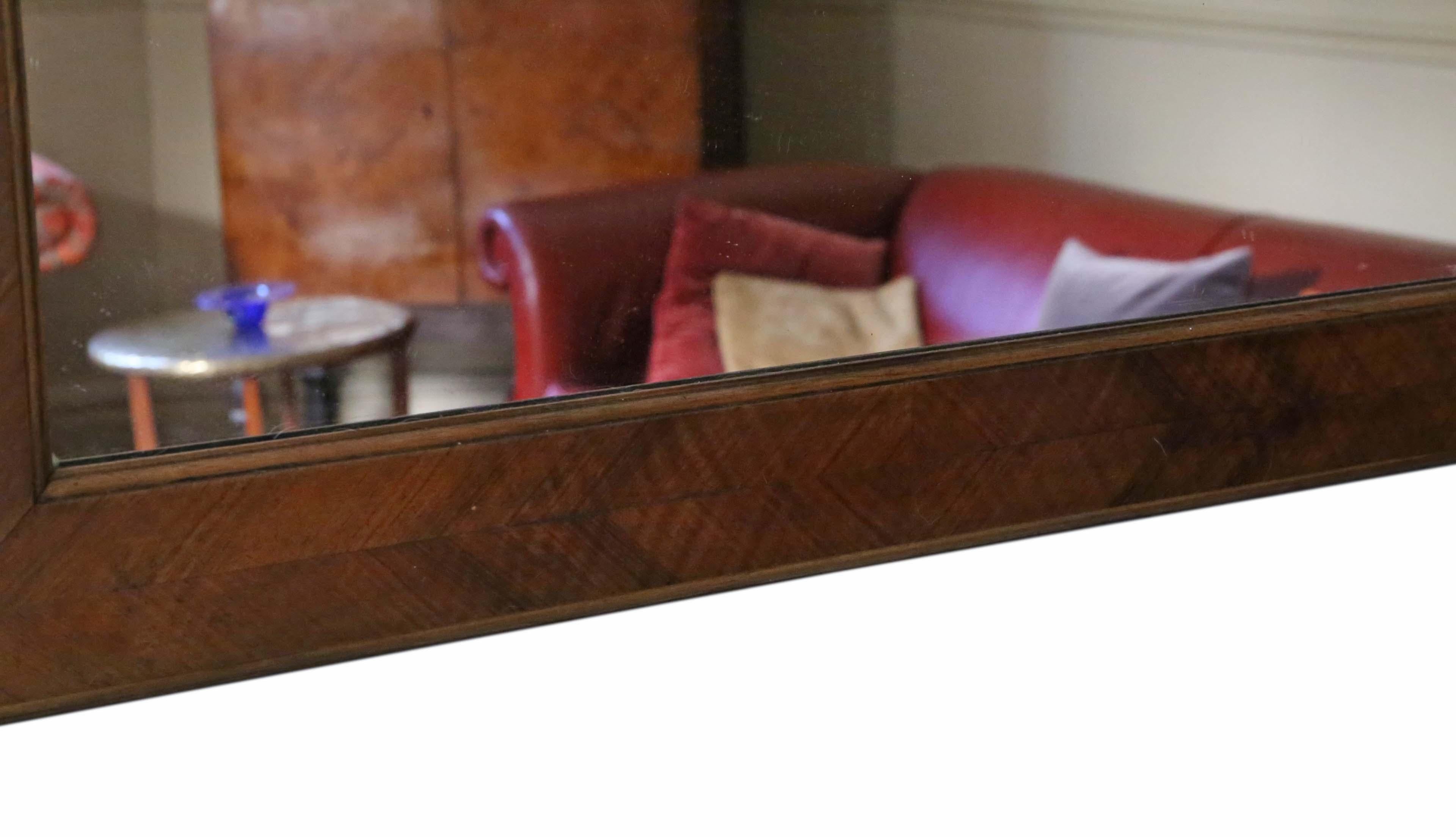 Antique Large Walnut Overmantle Wall Mirror, circa 1900 4