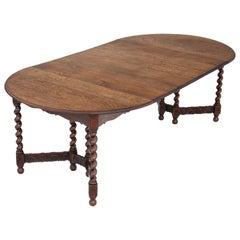 Antique Large Waring and Gillows Extending Oak Dining Table