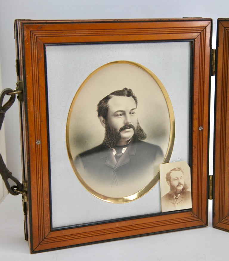 Antique Large Wooden Double Folding Picture Frame for Traveling 1870s ...