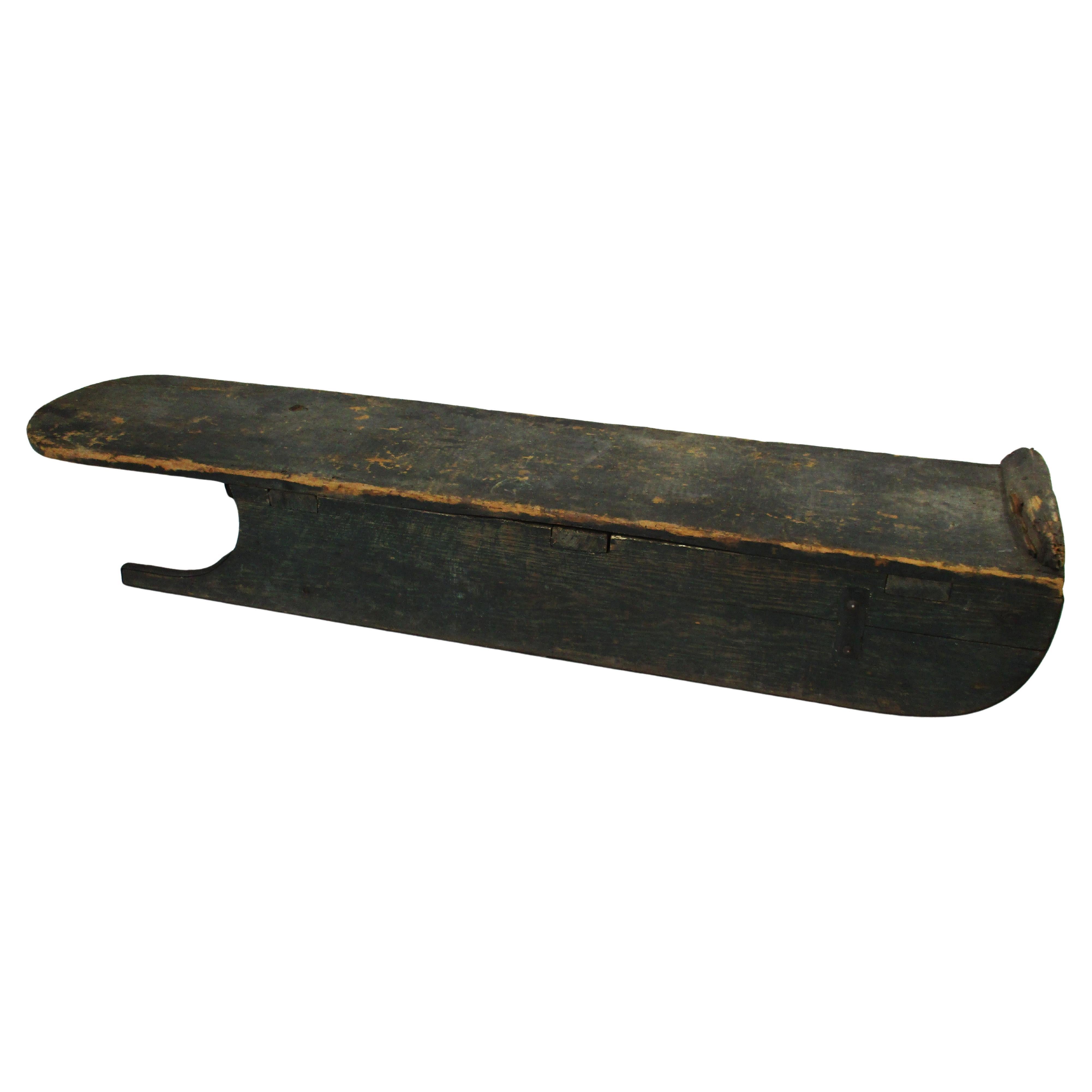 Antico grande slittino da ghiaccio o da neve in legno Folk Art Toboggan in vendita