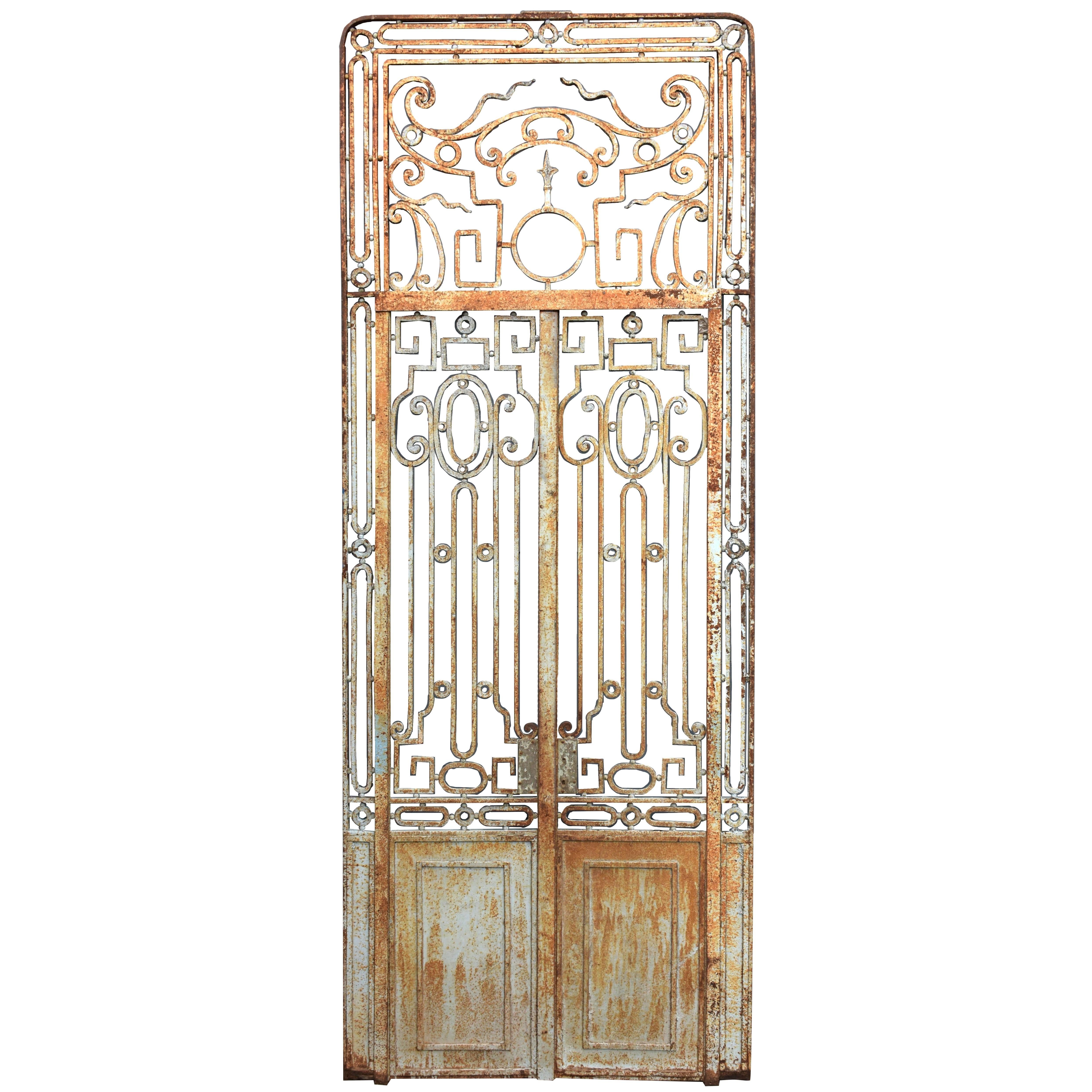Antique Large Wrought Iron Gate Doors