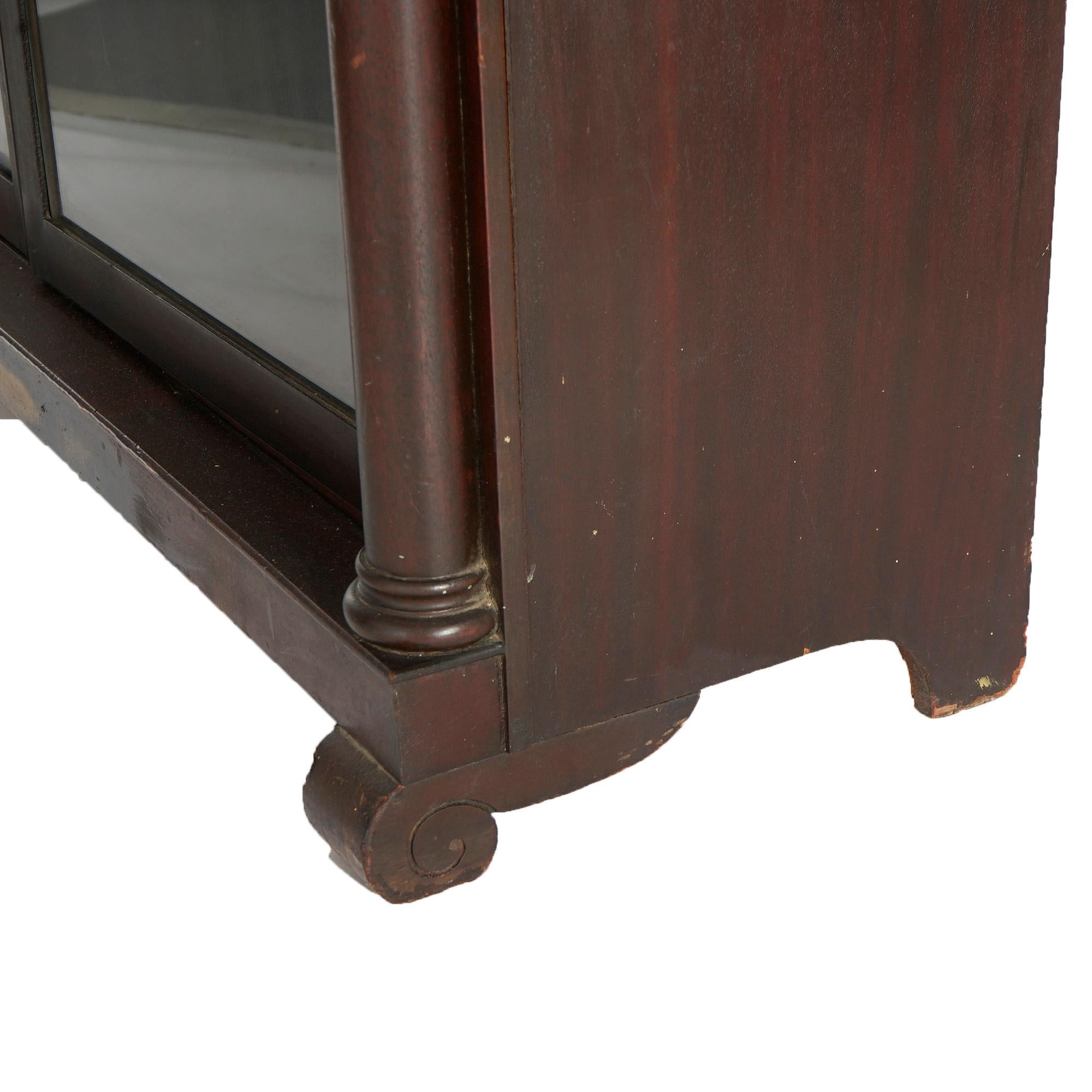 Antique Larkin Classical American Empire Mahogany Double Door Bookcase, c1900 13