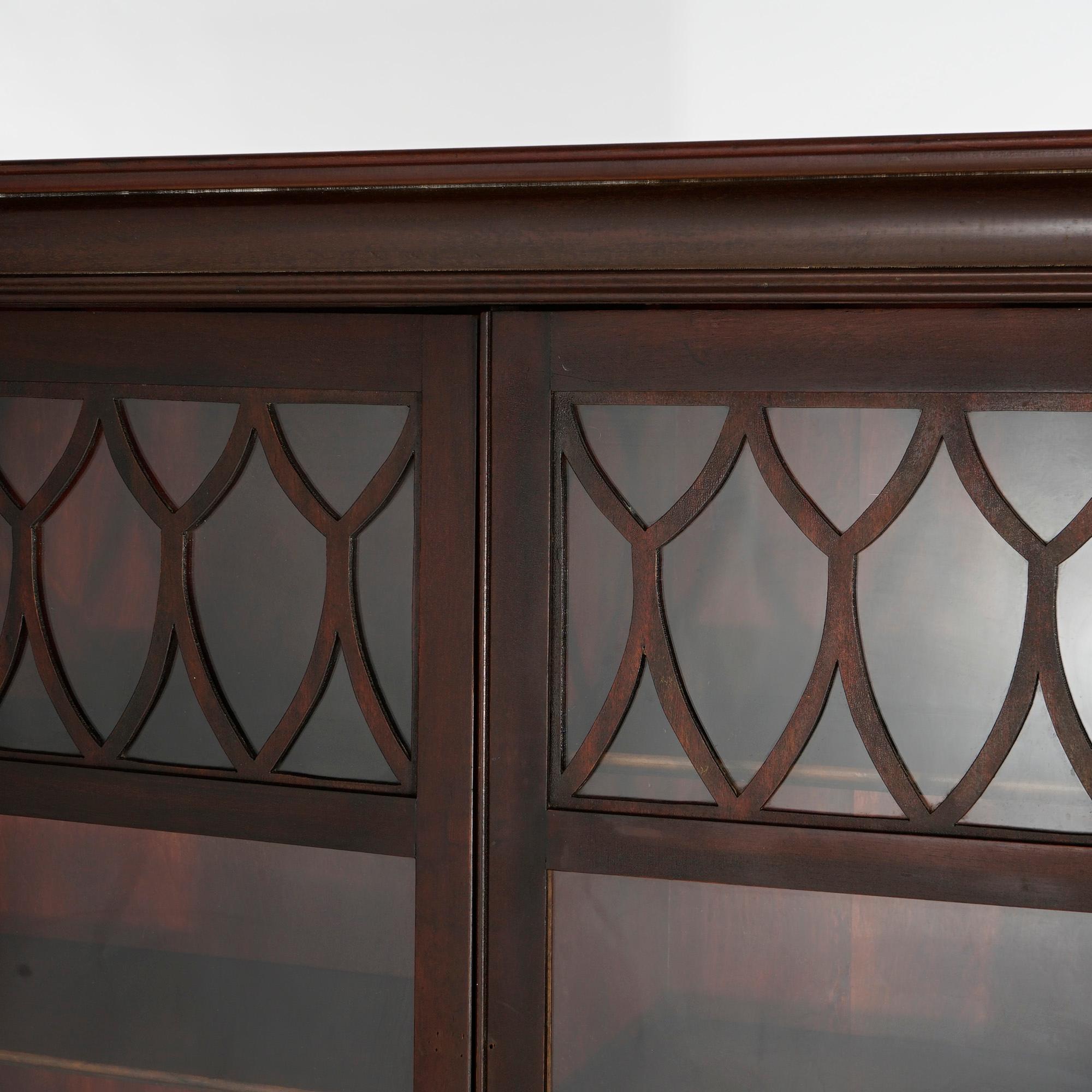 Antique Larkin Classical American Empire Mahogany Double Door Bookcase, c1900 3