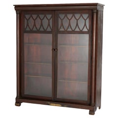 Antique Larkin Classical American Empire Mahogany Double Door Bookcase, c1900