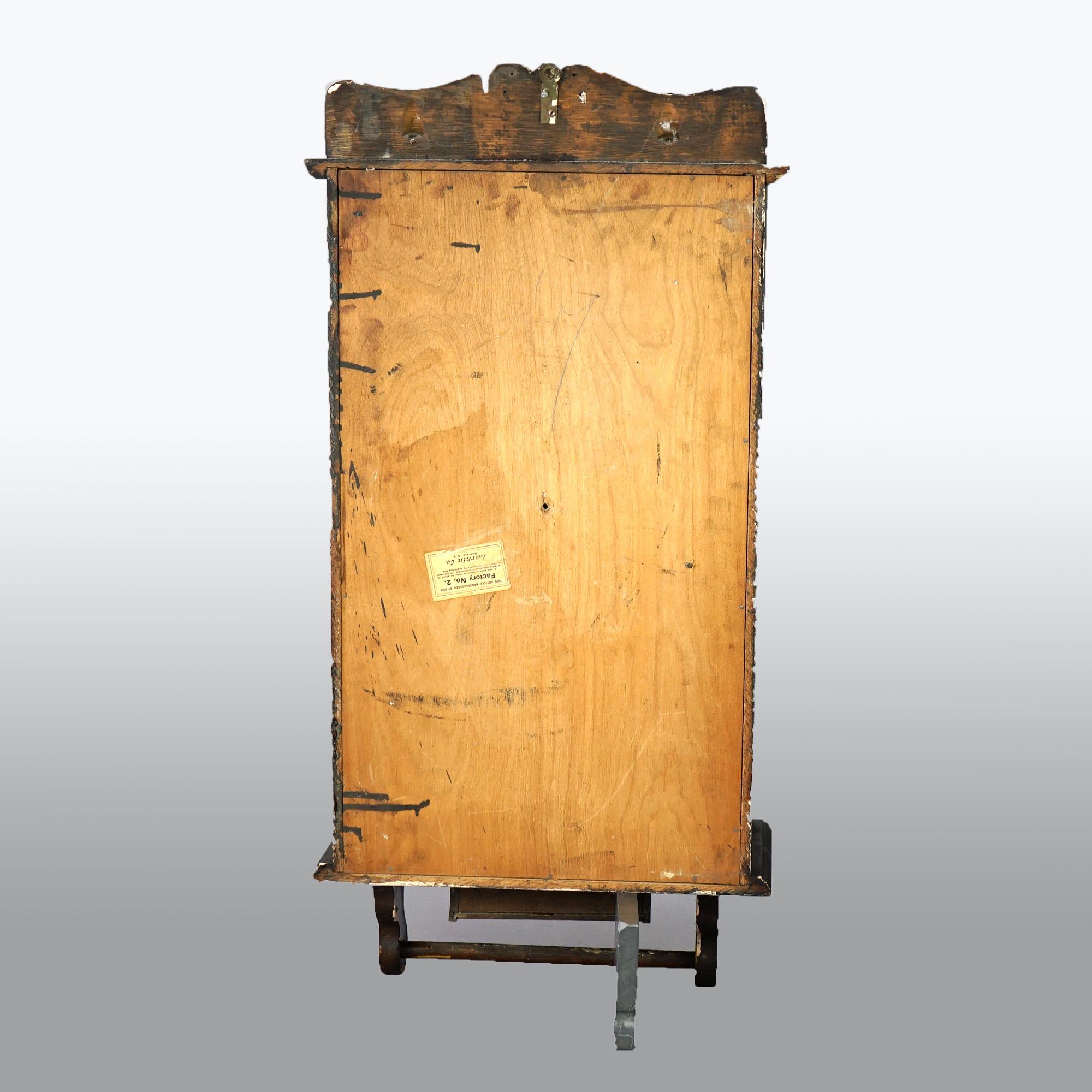 Antique Larkin Oak Wall Medicine Cabinet with Mirror, circa 1900 In Good Condition In Big Flats, NY