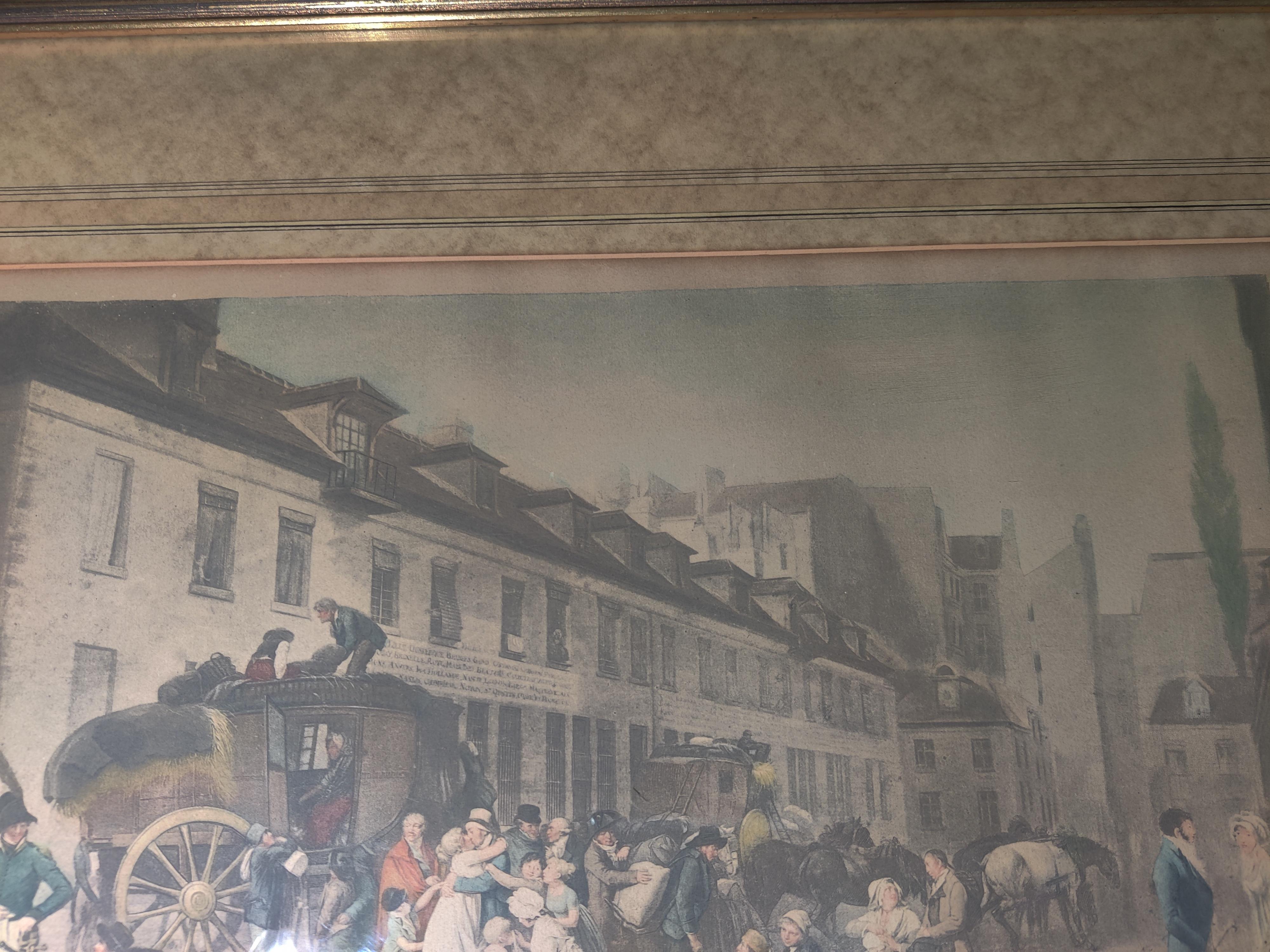 Antiker L'arrivee D'une Diligence dans la Cour des Messageries L Boilly Druck im Angebot 4