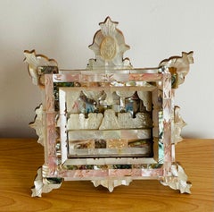 Diorama antique de la Cène en nacre