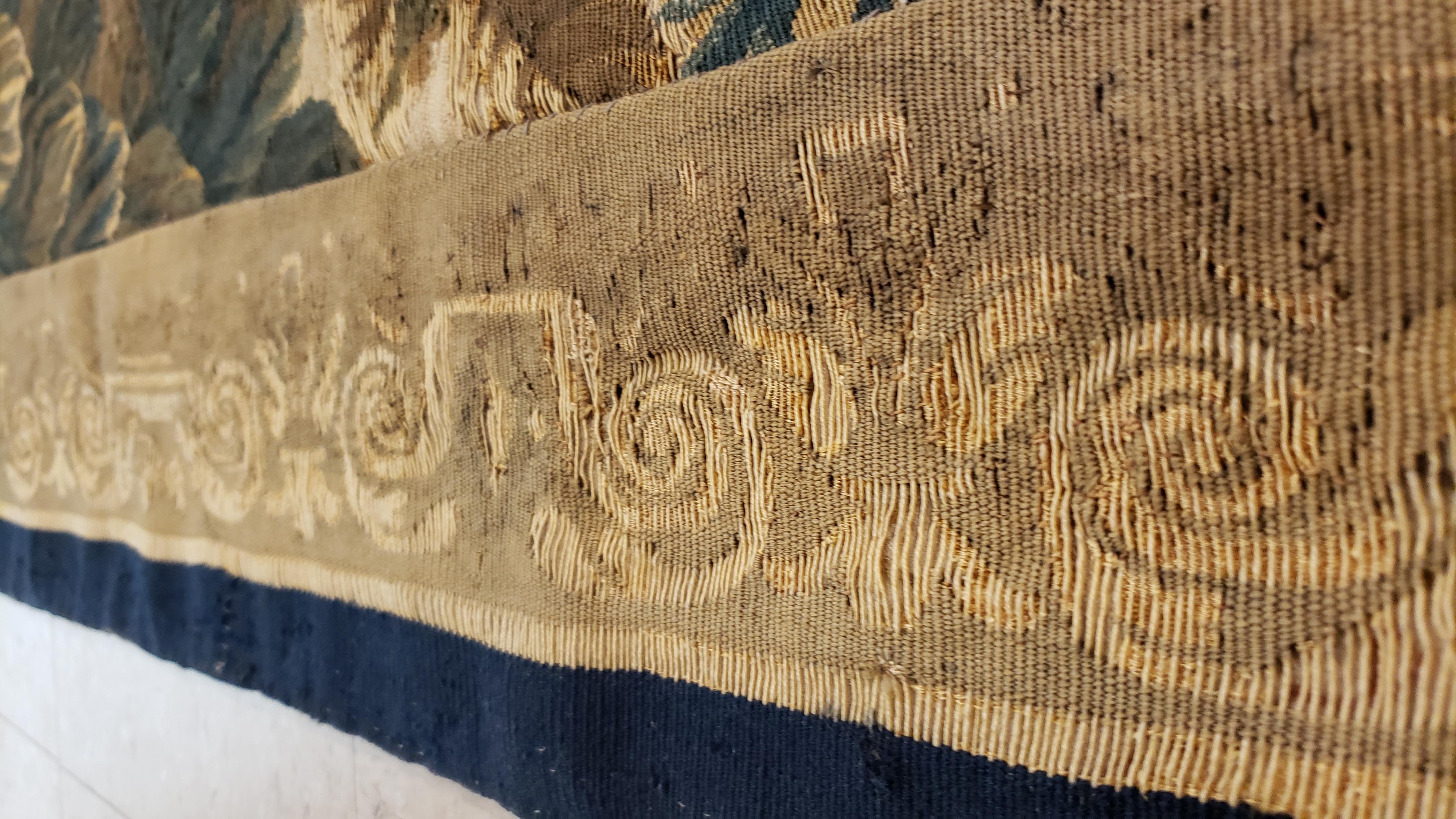 Aubusson Antique Late 17th Century Flemish Verdure Tapestry For Sale