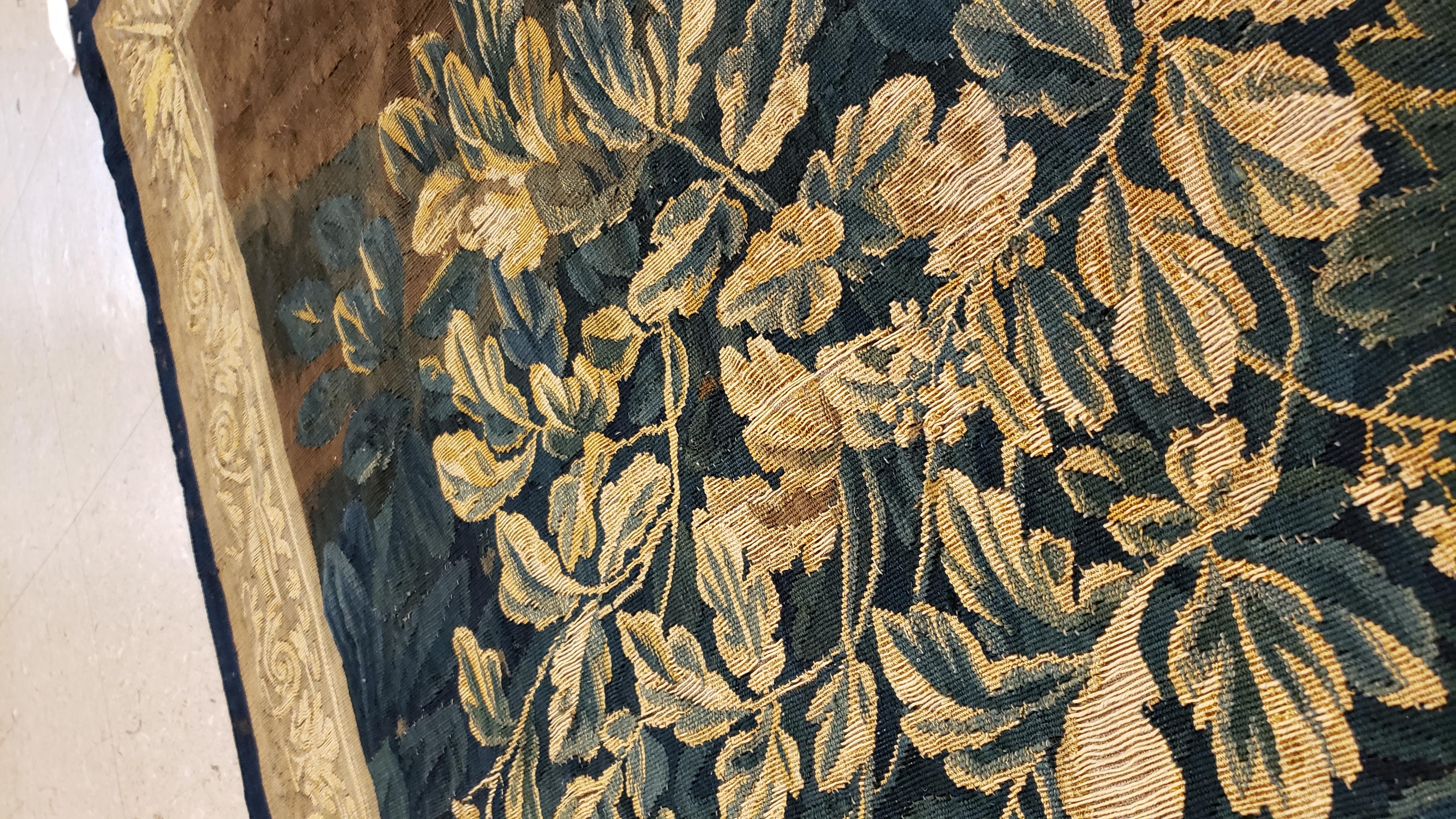 Antique Late 17th Century Flemish Verdure Tapestry In Fair Condition For Sale In Port Washington, NY