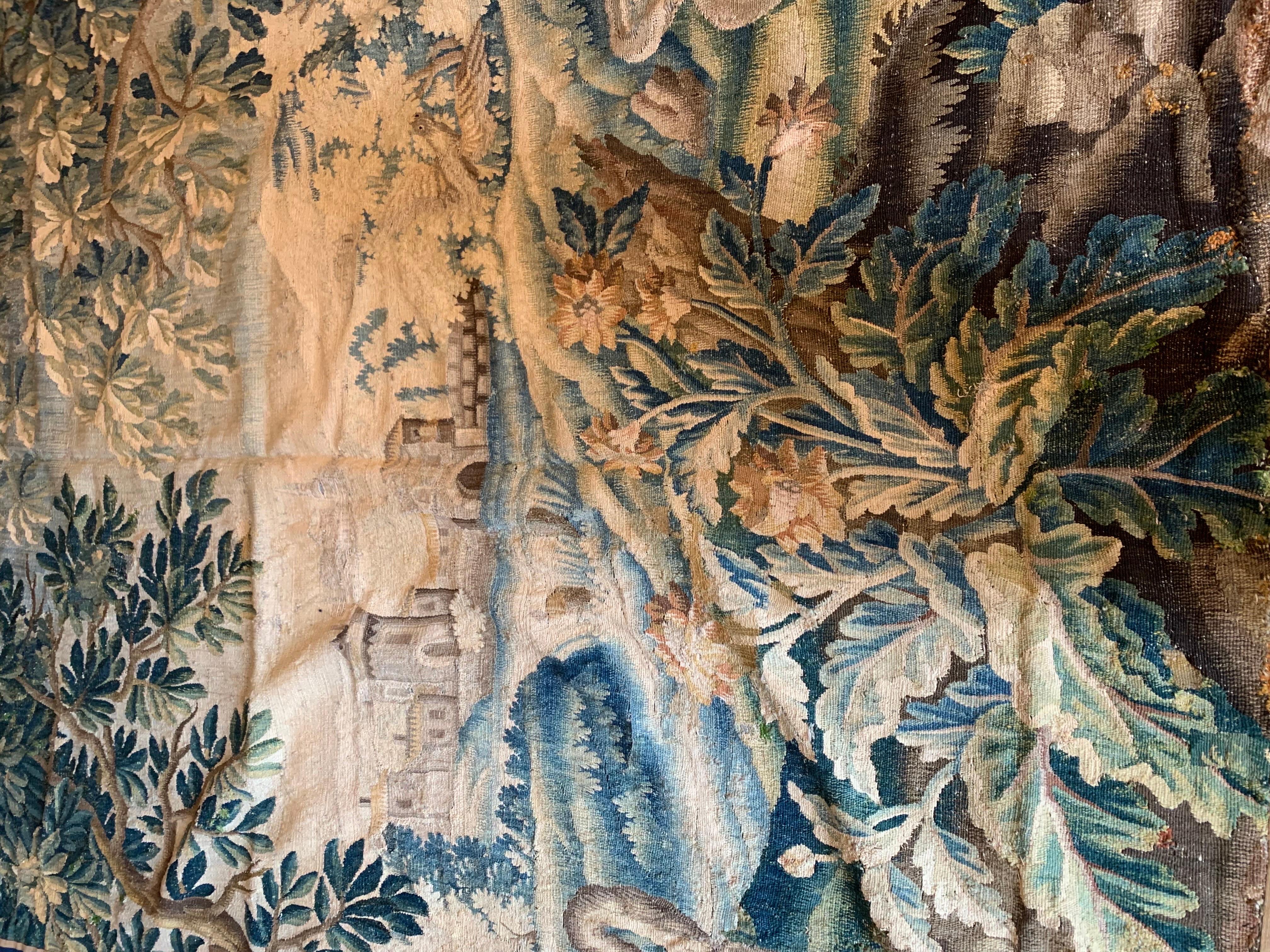Antique Late 17th/ Early 18th Century French Verdure Tapestry In Good Condition In New York, NY