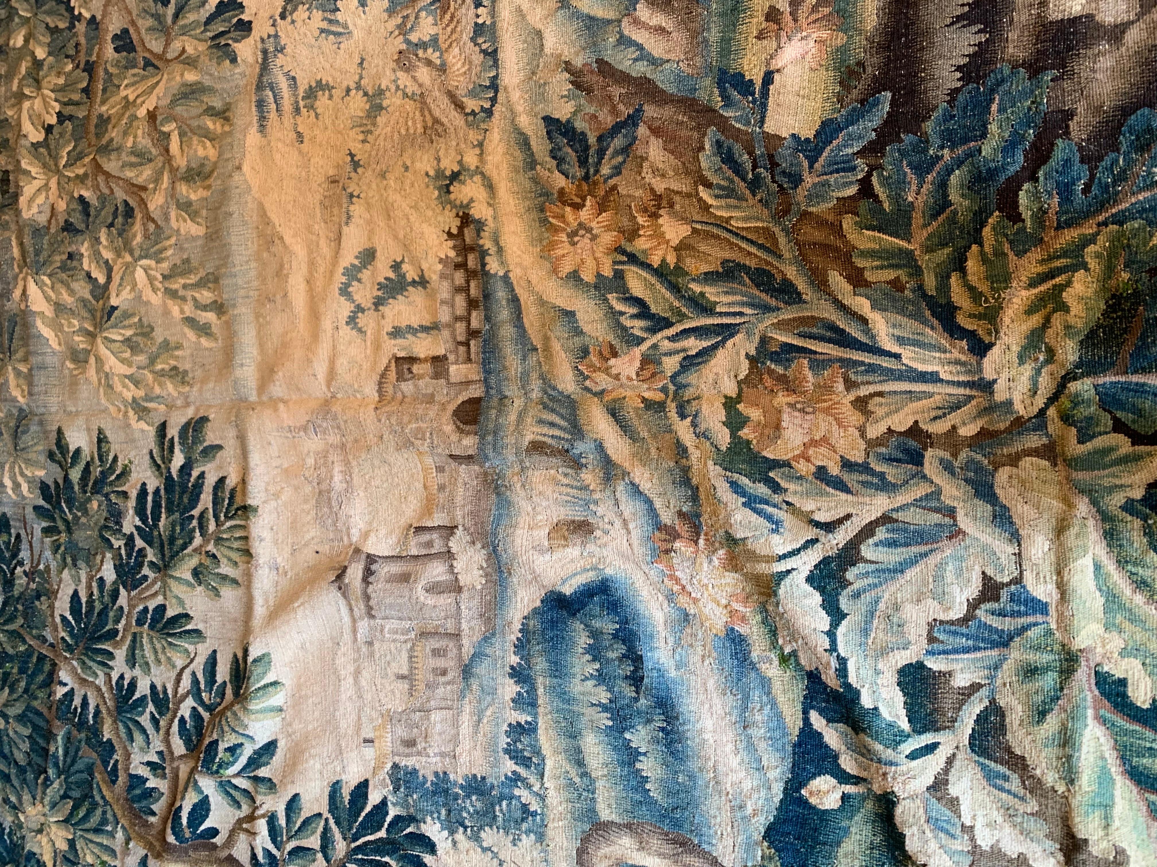 19th Century Antique Late 17th/ Early 18th Century French Verdure Tapestry
