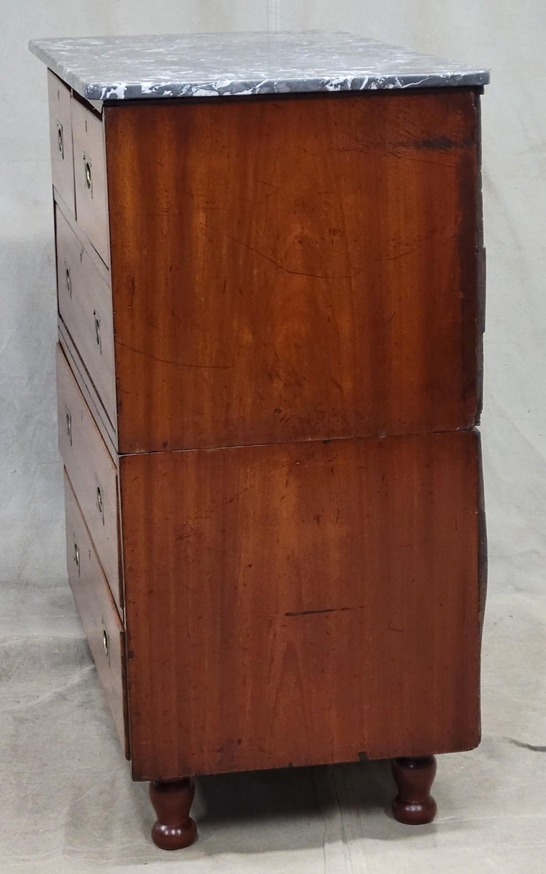 Antique Late 1800s English Mahogany Campaign Chest of Drawers with