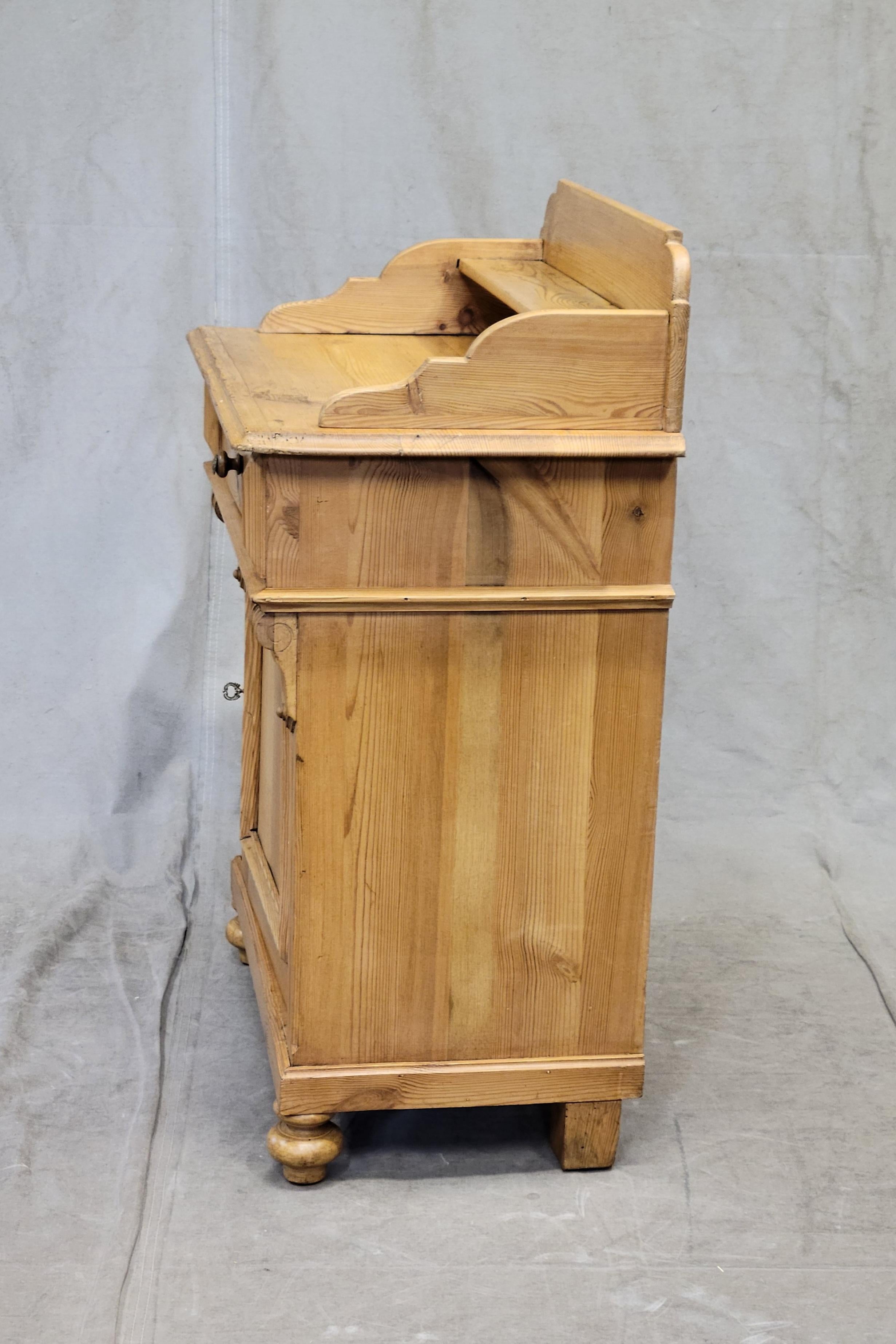 Antique Late 1800s European / German Pine Commode Cabinet 2