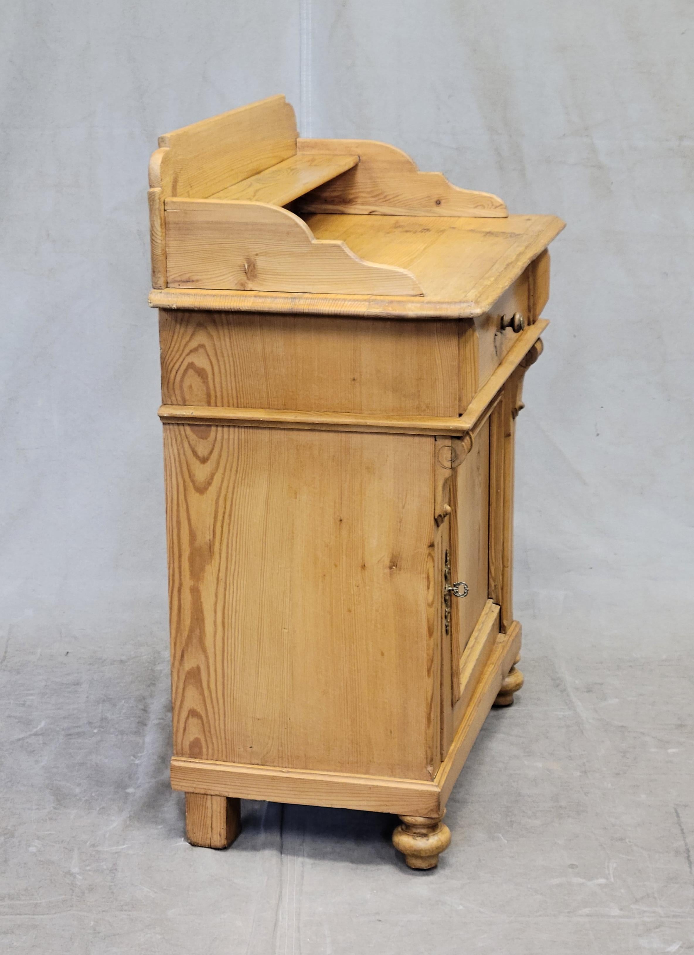 Antique Late 1800s European / German Pine Commode Cabinet 3