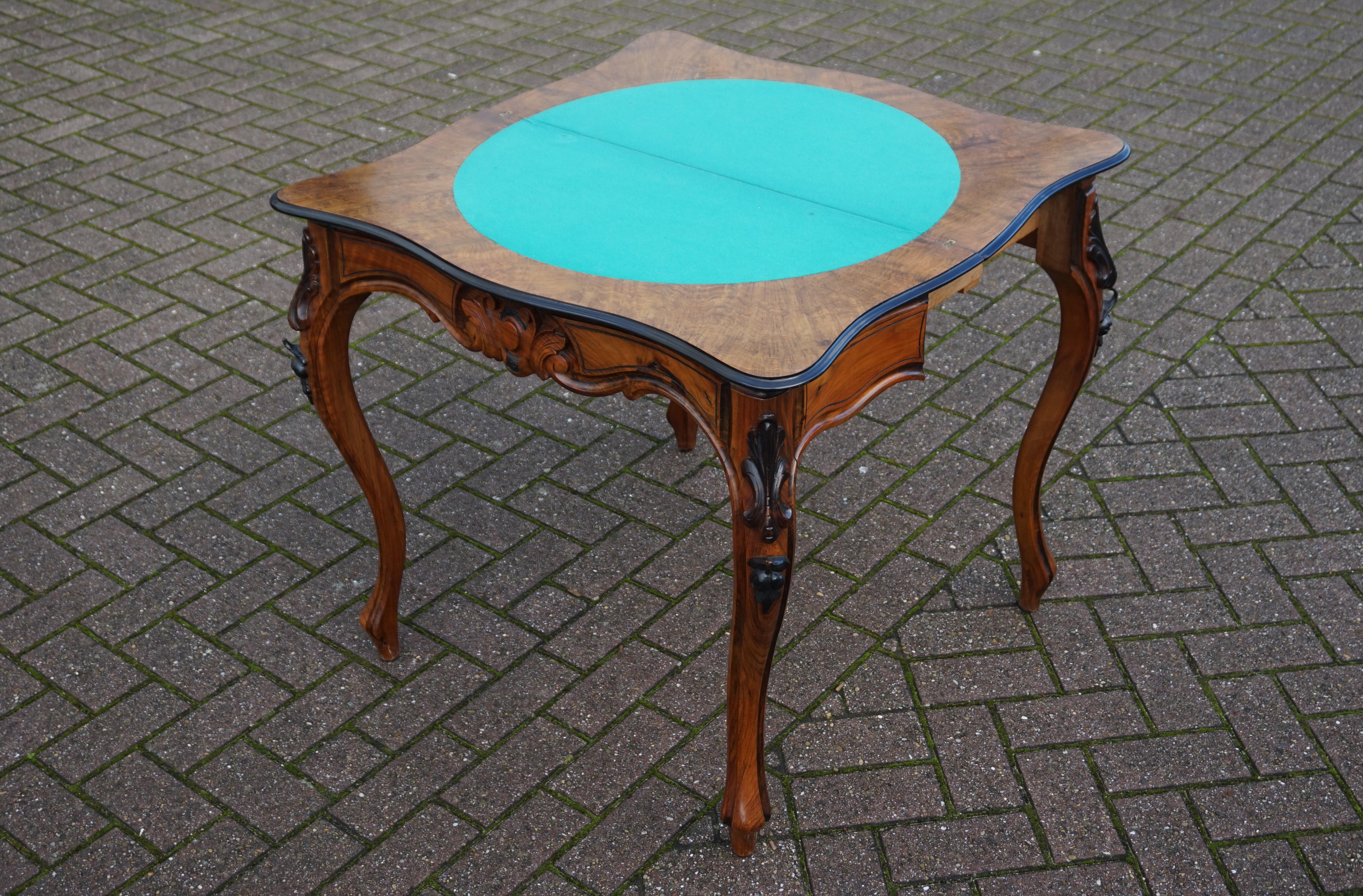 Antique Late 1800s Nutwood Side Table and Games Table with a Great Patina Horrix 5