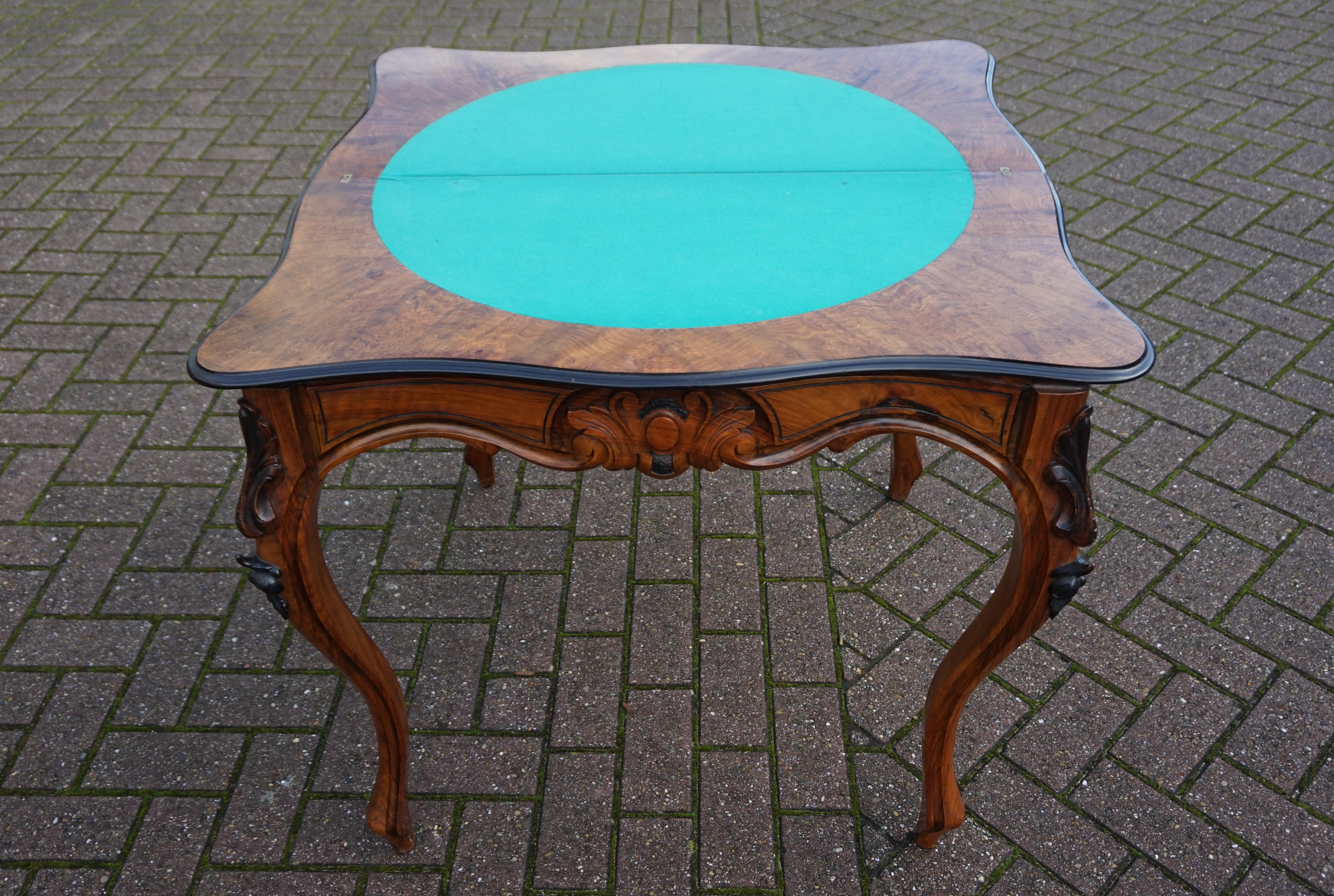 Antique Late 1800s Nutwood Side Table and Games Table with a Great Patina Horrix 7