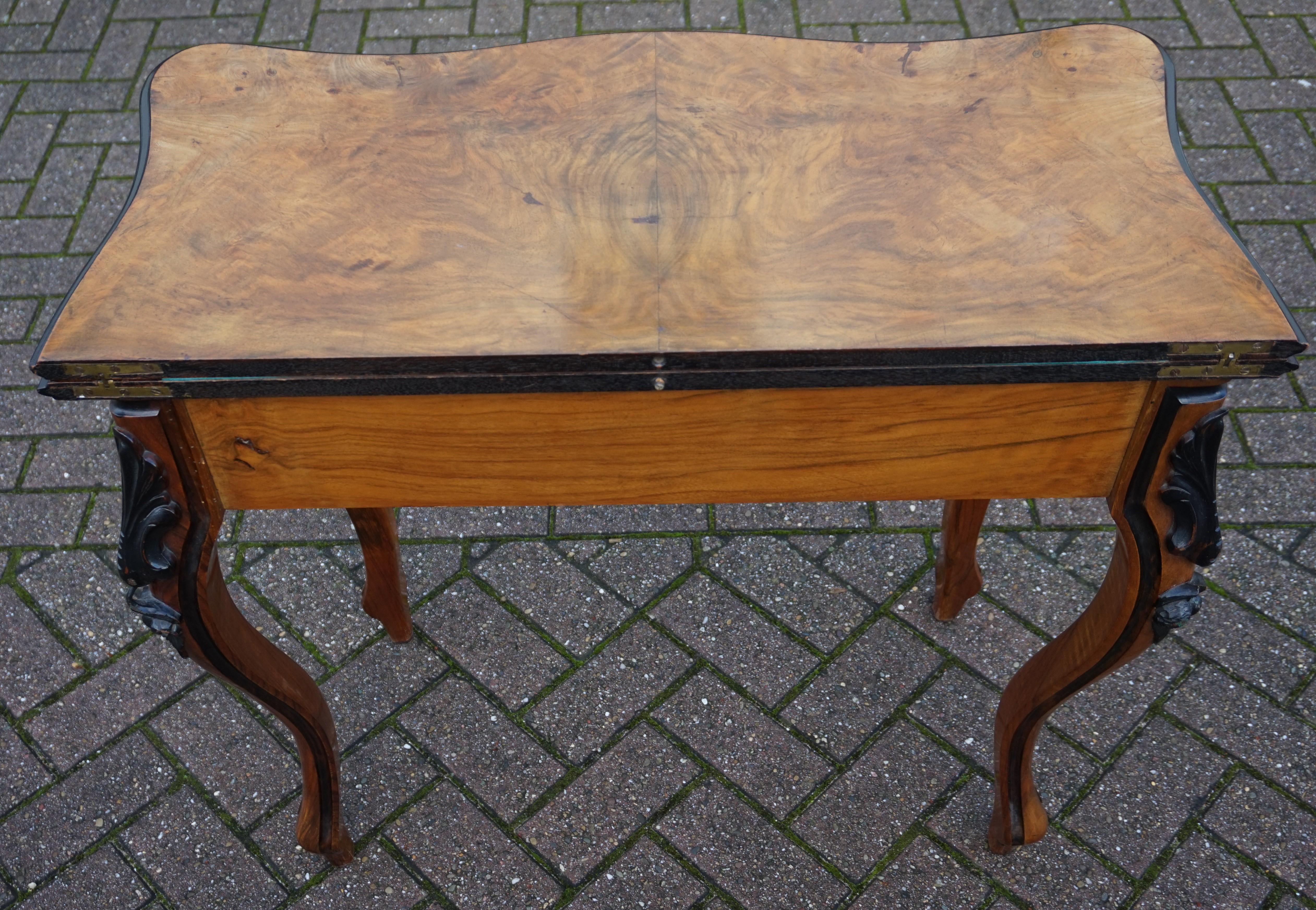 Antique Late 1800s Nutwood Side Table and Games Table with a Great Patina Horrix 1