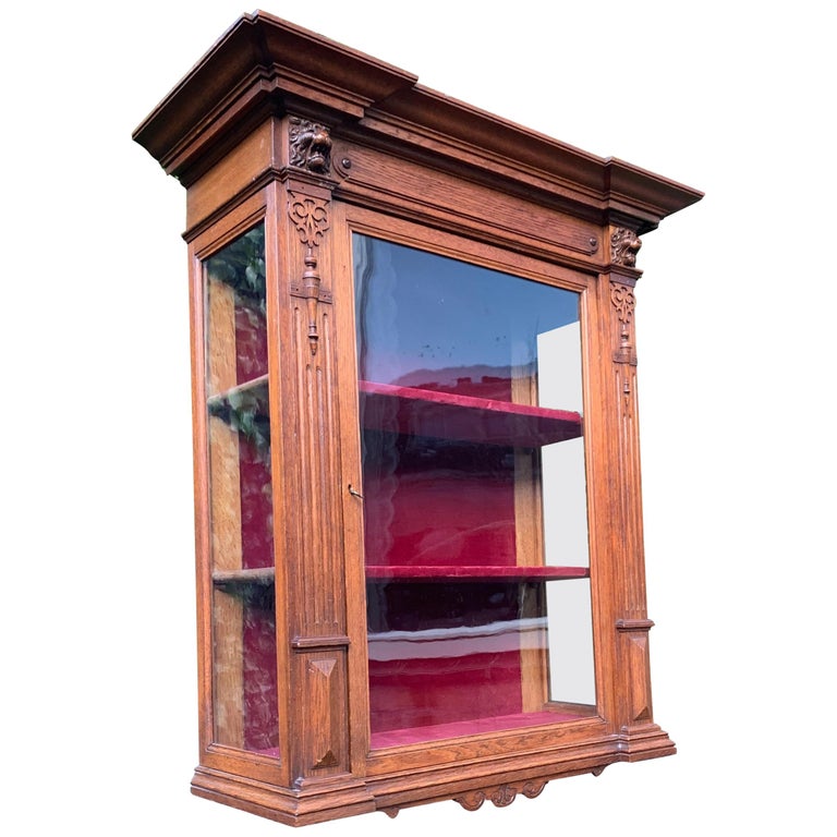 Antique Late 1800s Renaissance Revival Hand Carved Oak Wall
